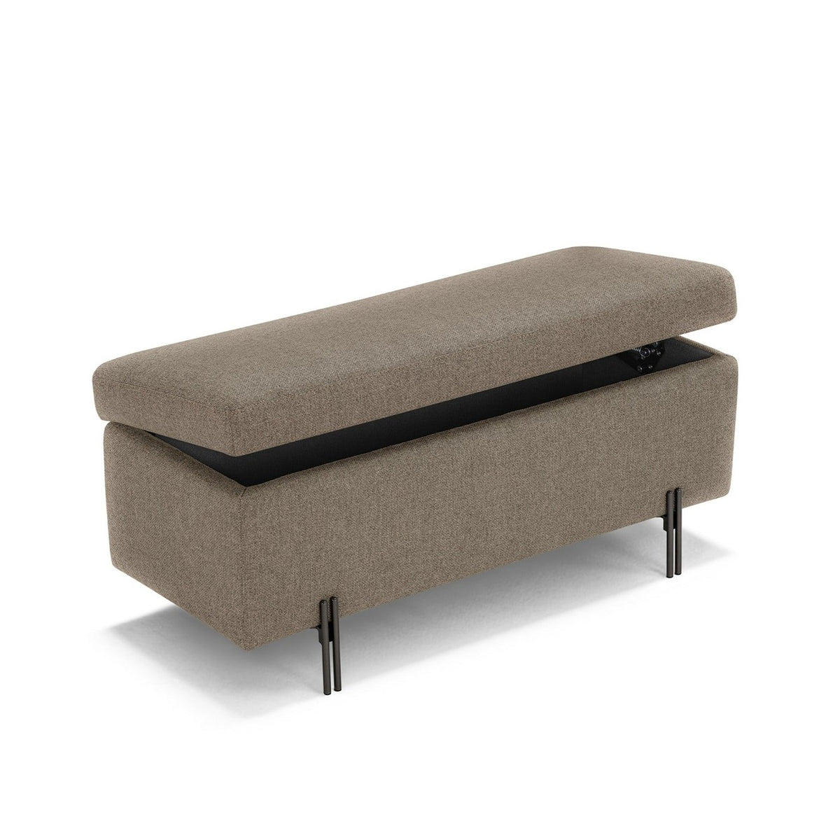 Panca Contenitore Made in Italy in Tessuto Tramato Tortora - SARDORELLA 110x45 cm