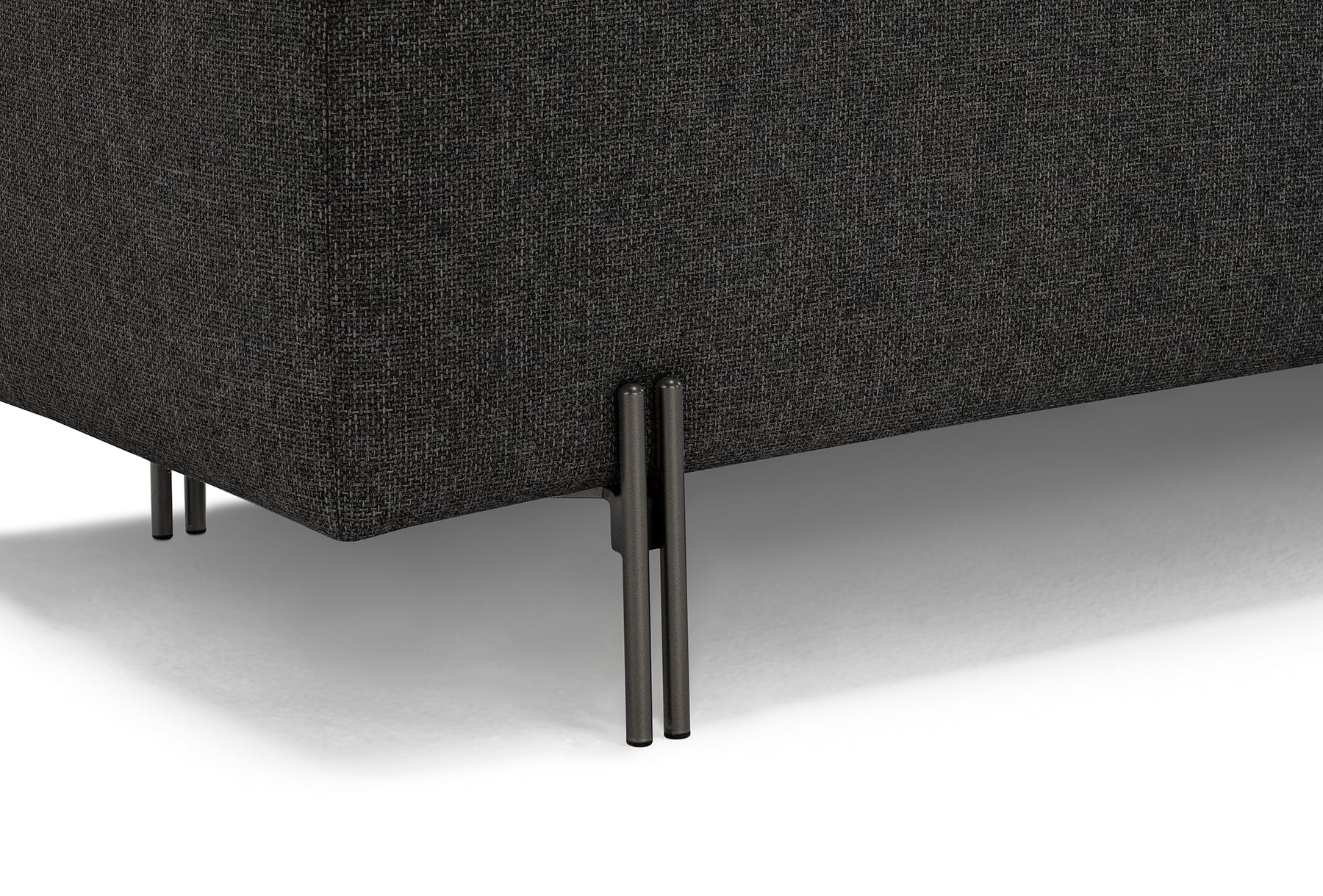 Panca Contenitore Made in Italy Trapuntata in Tessuto Tramato Antracite - CARAMAGNA 110x45 cm