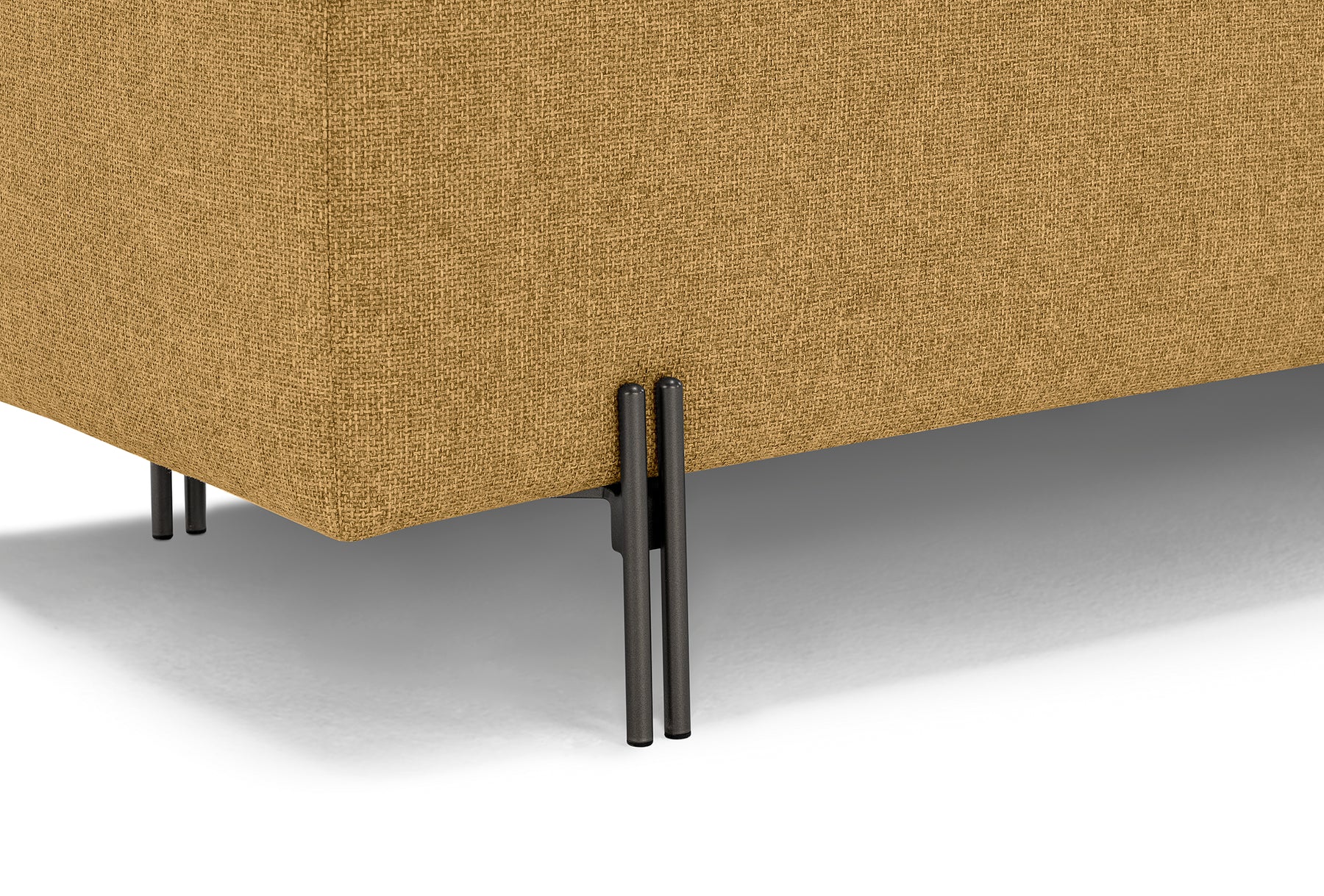 Panca Contenitore Made in Italy in Tessuto Tramato Ocra - SARDORELLA 110x45 cm