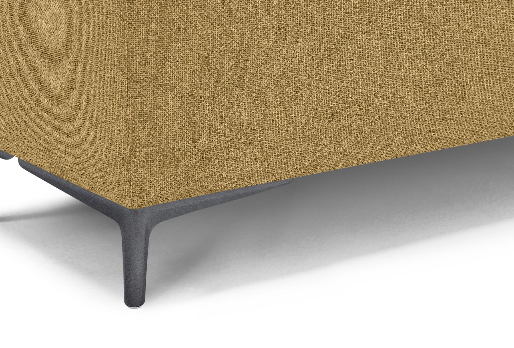 Panca Contenitore Made in Italy Trapuntata in Tessuto Tramato Giallo Ocra - CORBARA 110x50 cm
