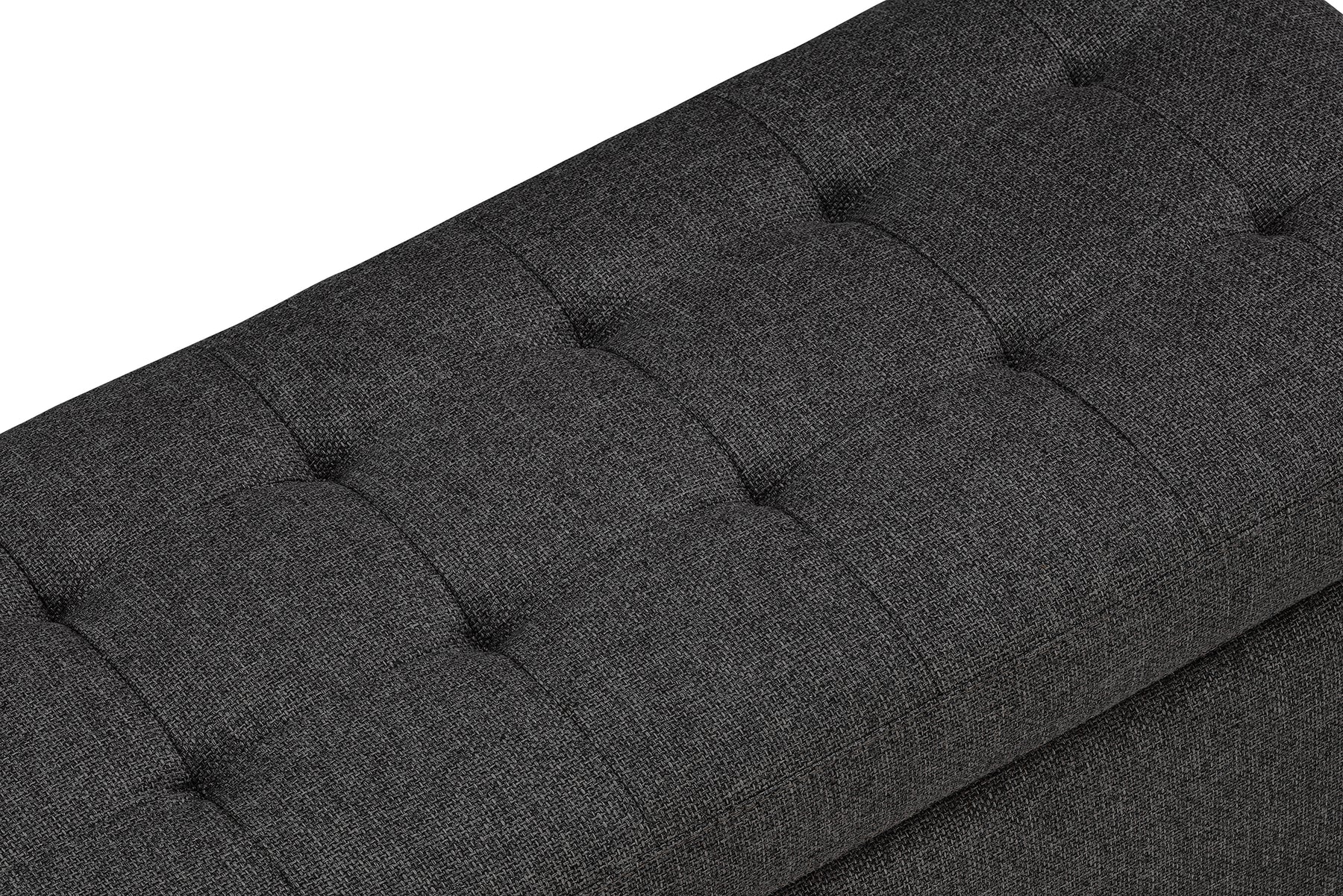Panca Contenitore Made in Italy Trapuntata in Tessuto Tramato Antracite - CARAMAGNA 110x45 cm