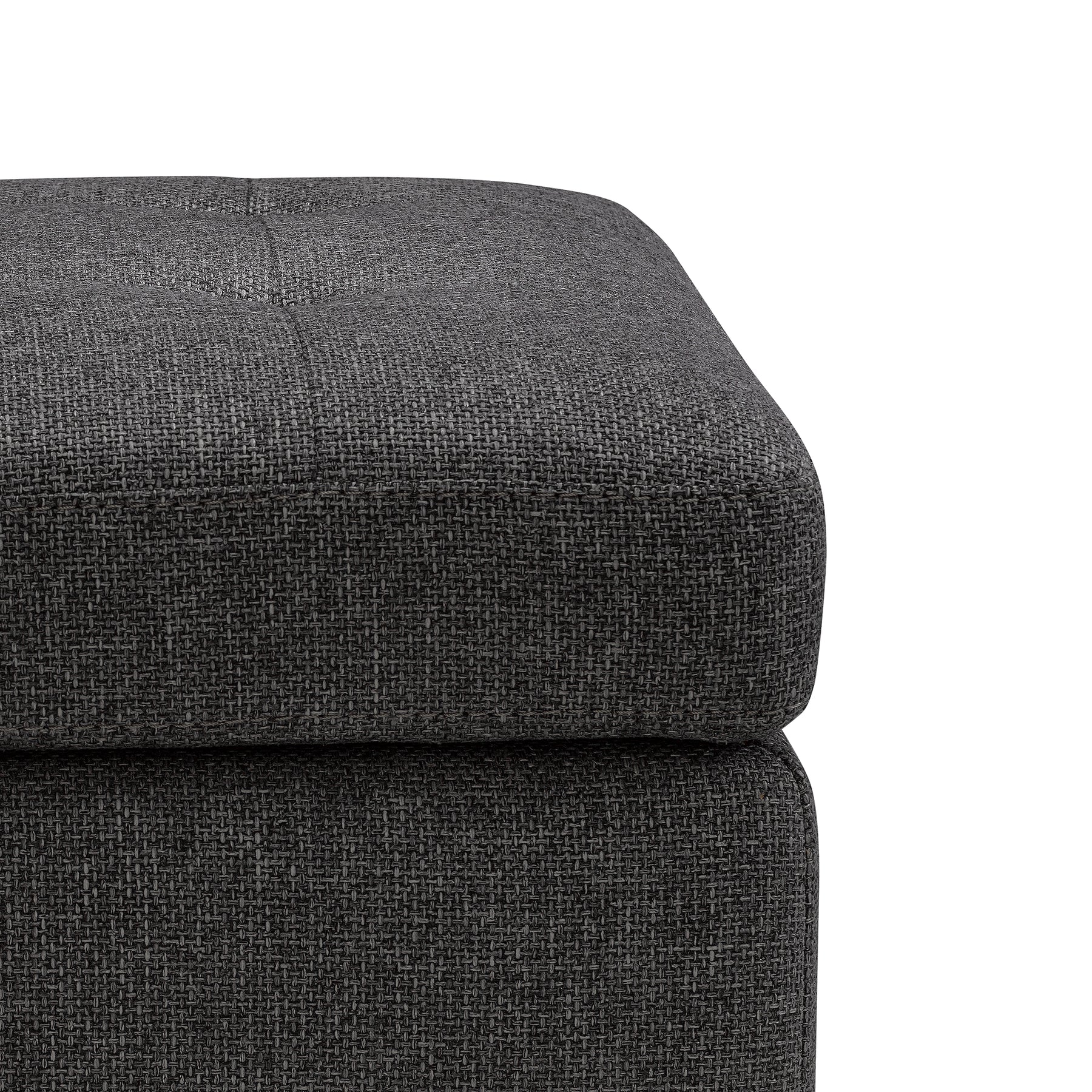 Panca Contenitore Made in Italy Trapuntata in Tessuto Tramato Antracite - CARAMAGNA 110x45 cm