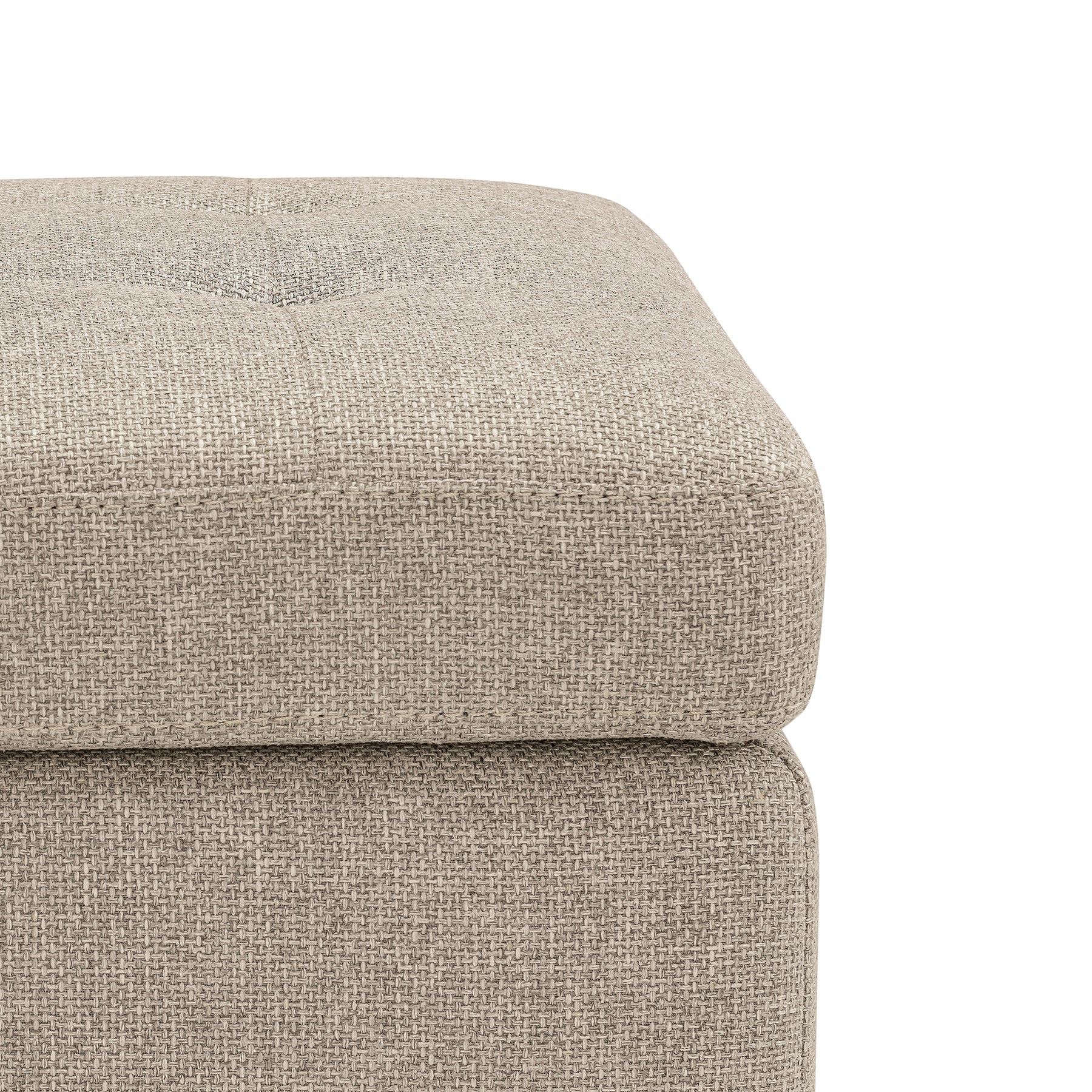 Panca Contenitore Made in Italy Trapuntata in Tessuto Tramato Beige - CARAMAGNA 110x45 cm