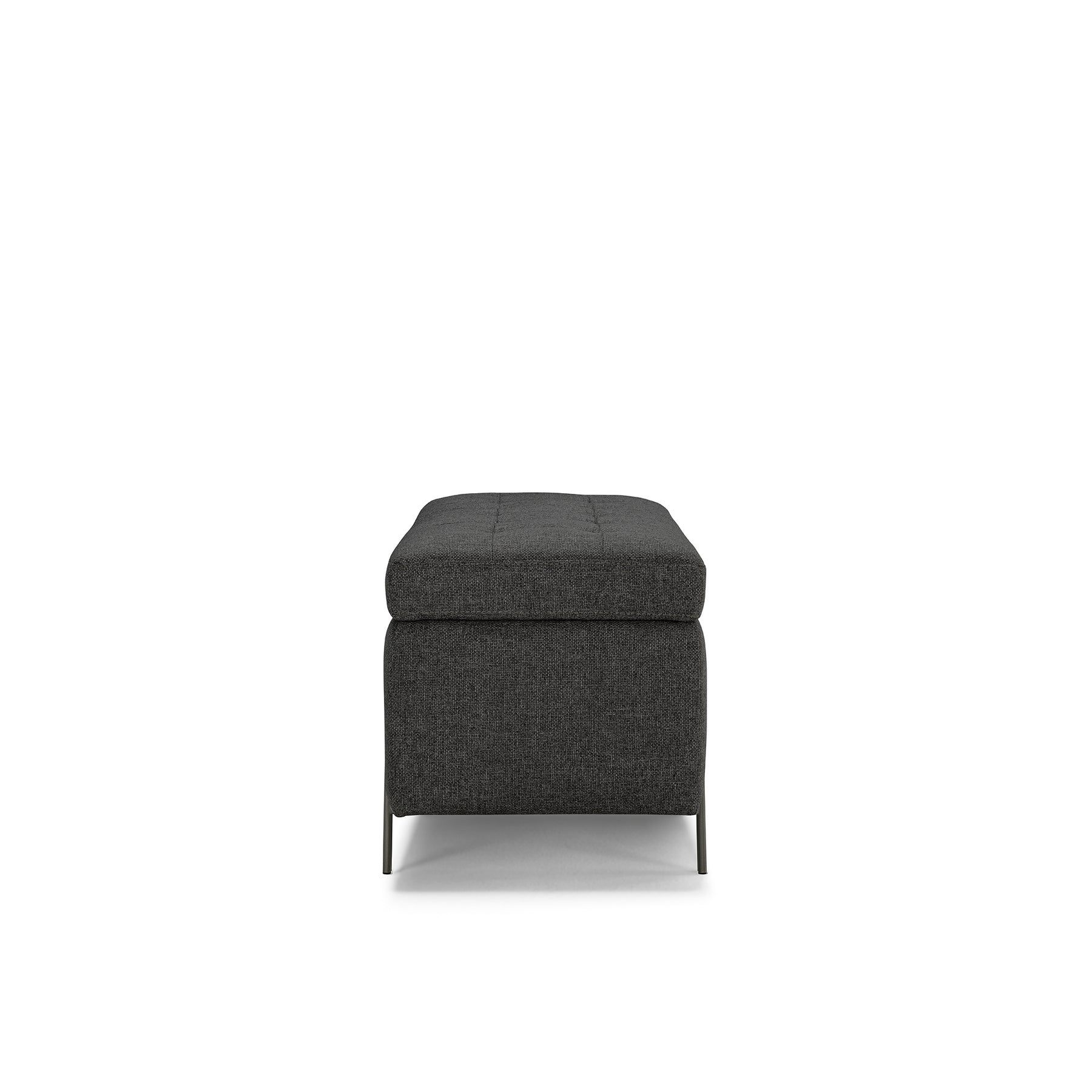 Panca Contenitore Made in Italy Trapuntata in Tessuto Tramato Antracite - CARAMAGNA 110x45 cm