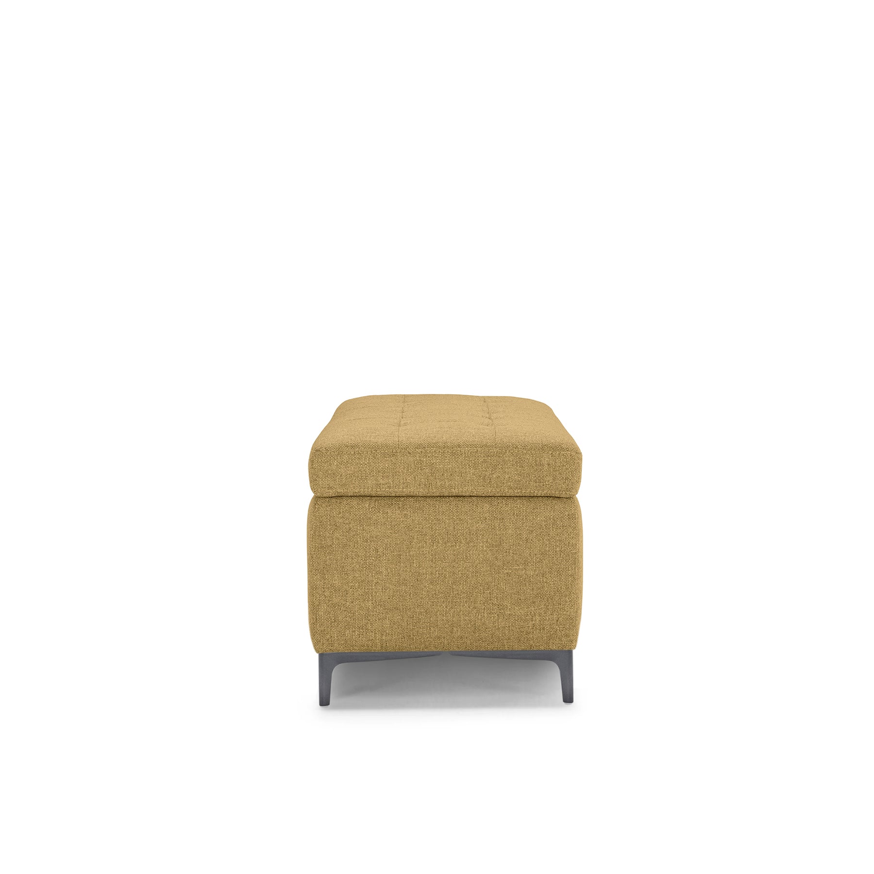 Panca Contenitore Made in Italy Trapuntata in Tessuto Tramato Giallo Ocra - CORBARA 110x50 cm