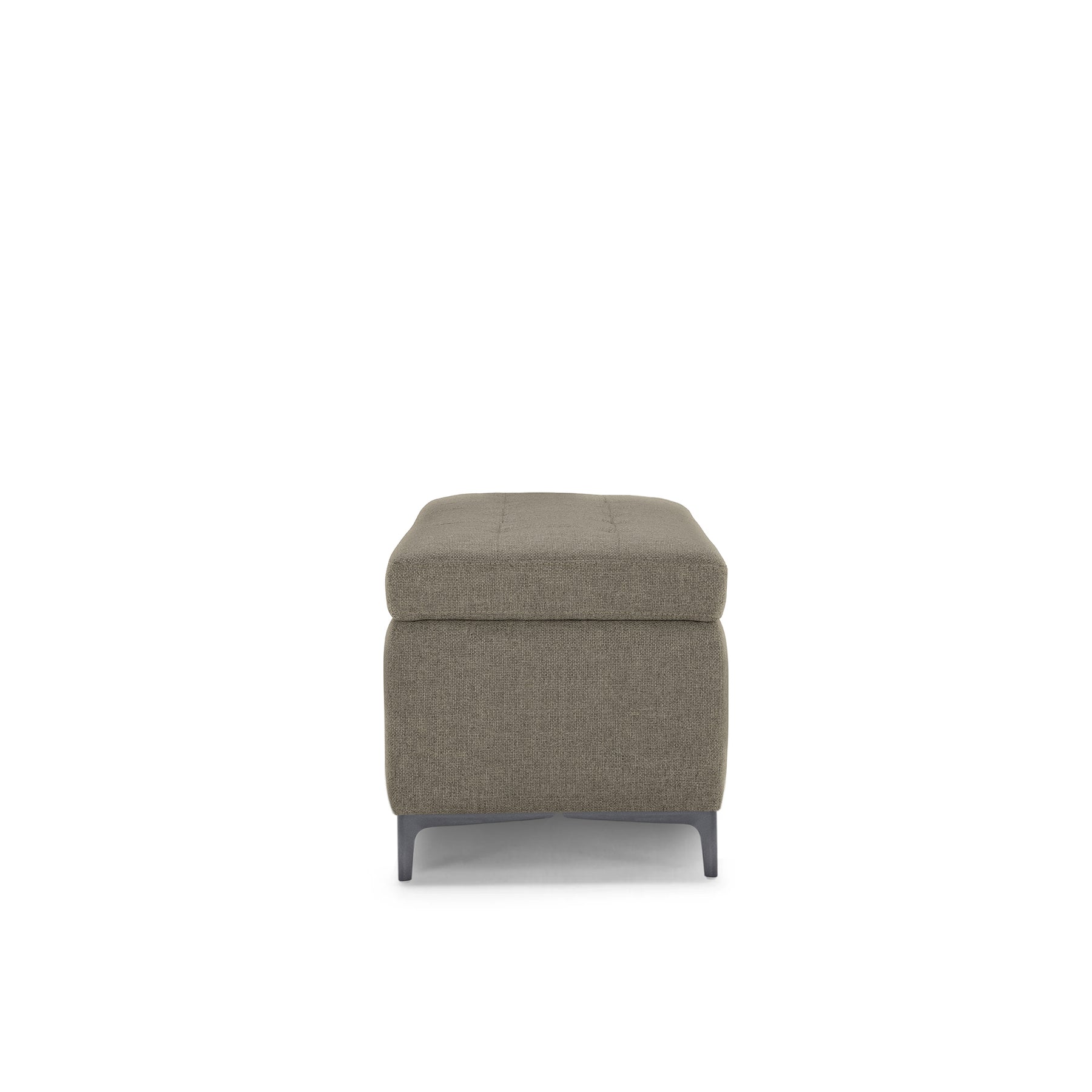 Panca Contenitore Made in Italy Trapuntata in Tessuto Tramato Tortora - CORBARA 110x50 cm