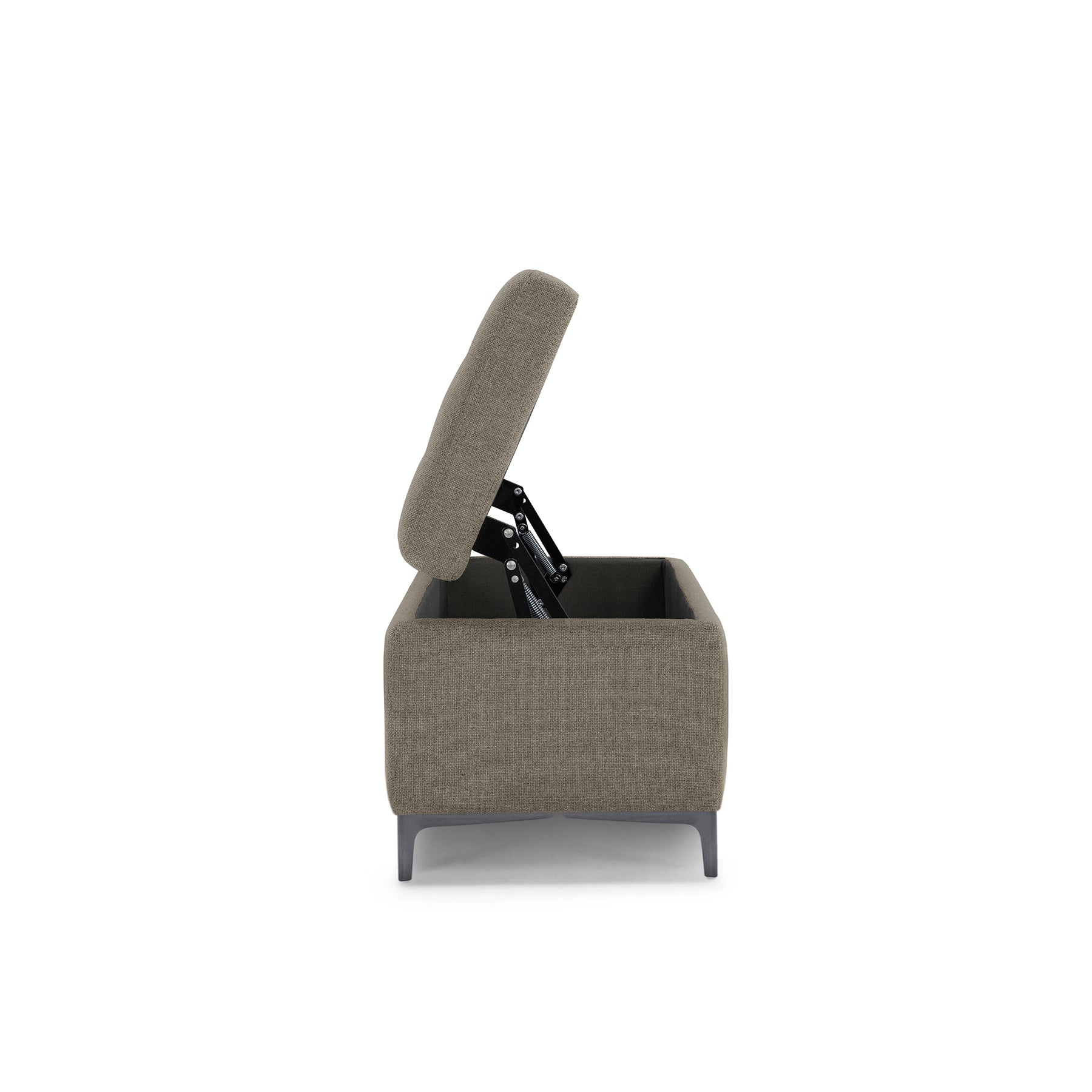 Panca Contenitore Made in Italy Trapuntata in Tessuto Tramato Tortora - CORBARA 110x50 cm