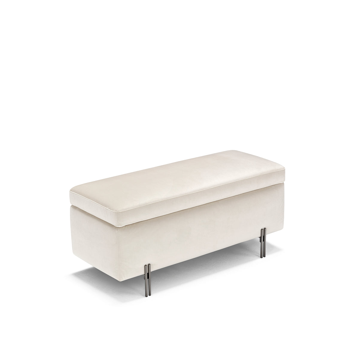 Panca Contenitore Made in Italy in Velluto Beige - SARDORELLA 110x45 cm