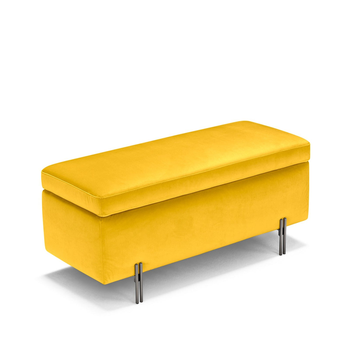 Panca Contenitore Made in Italy in Velluto Giallo - SARDORELLA 110x45 cm