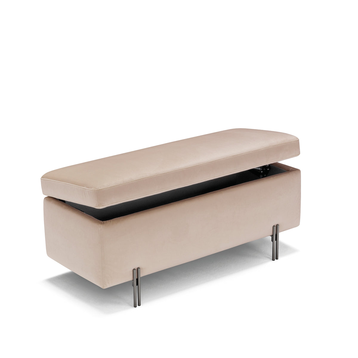 Panca Contenitore Made in Italy in Velluto Camel - SARDORELLA 110x45 cm
