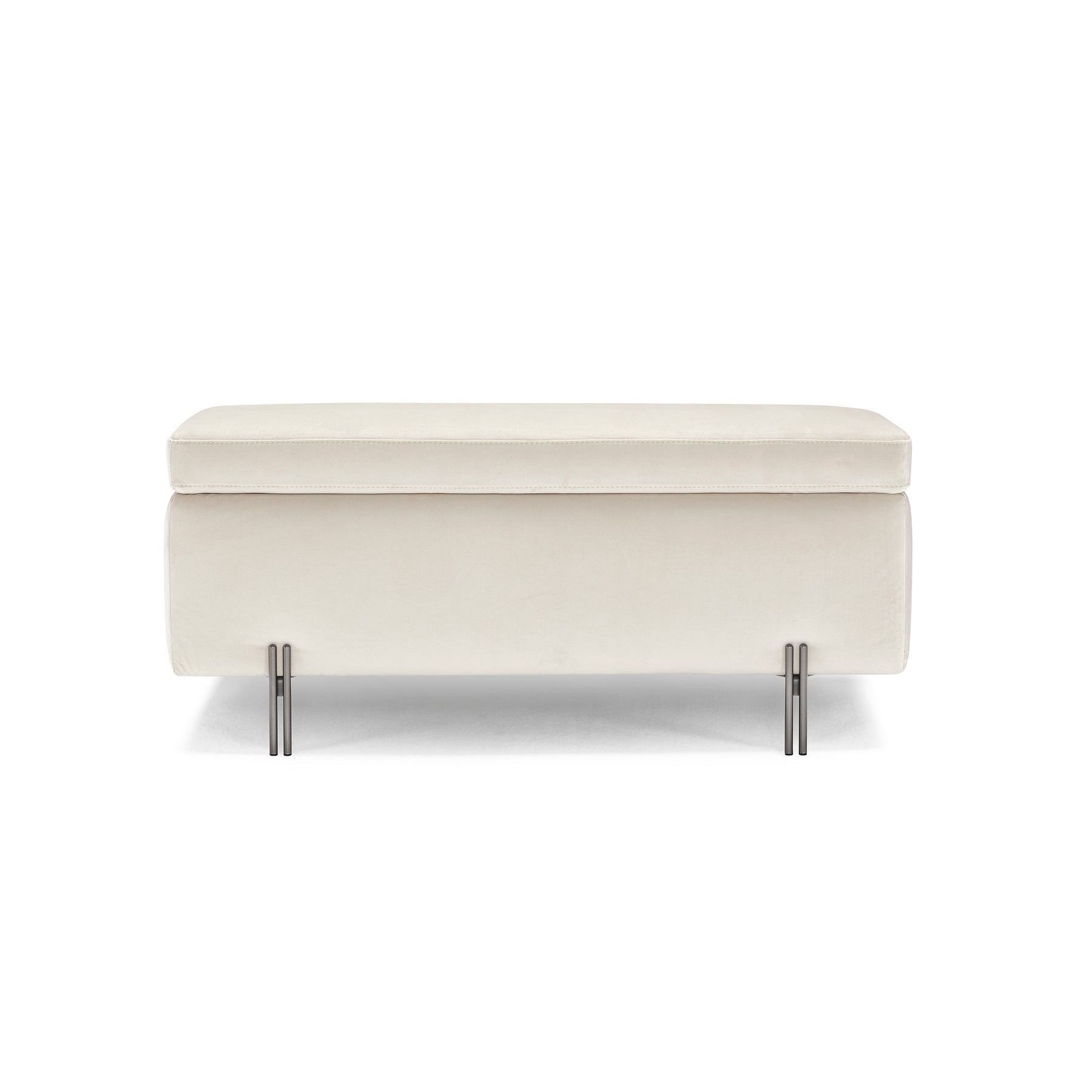 Panca Contenitore Made in Italy in Velluto Beige - SARDORELLA 110x45 cm