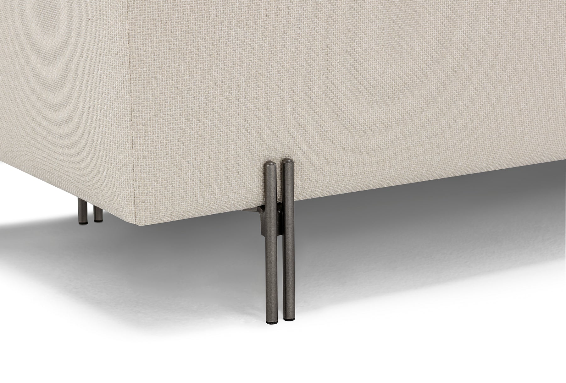 Panca Contenitore Made in Italy Trapuntata in Tessuto Tramato Bianco - CARAMAGNA 110x45 cm