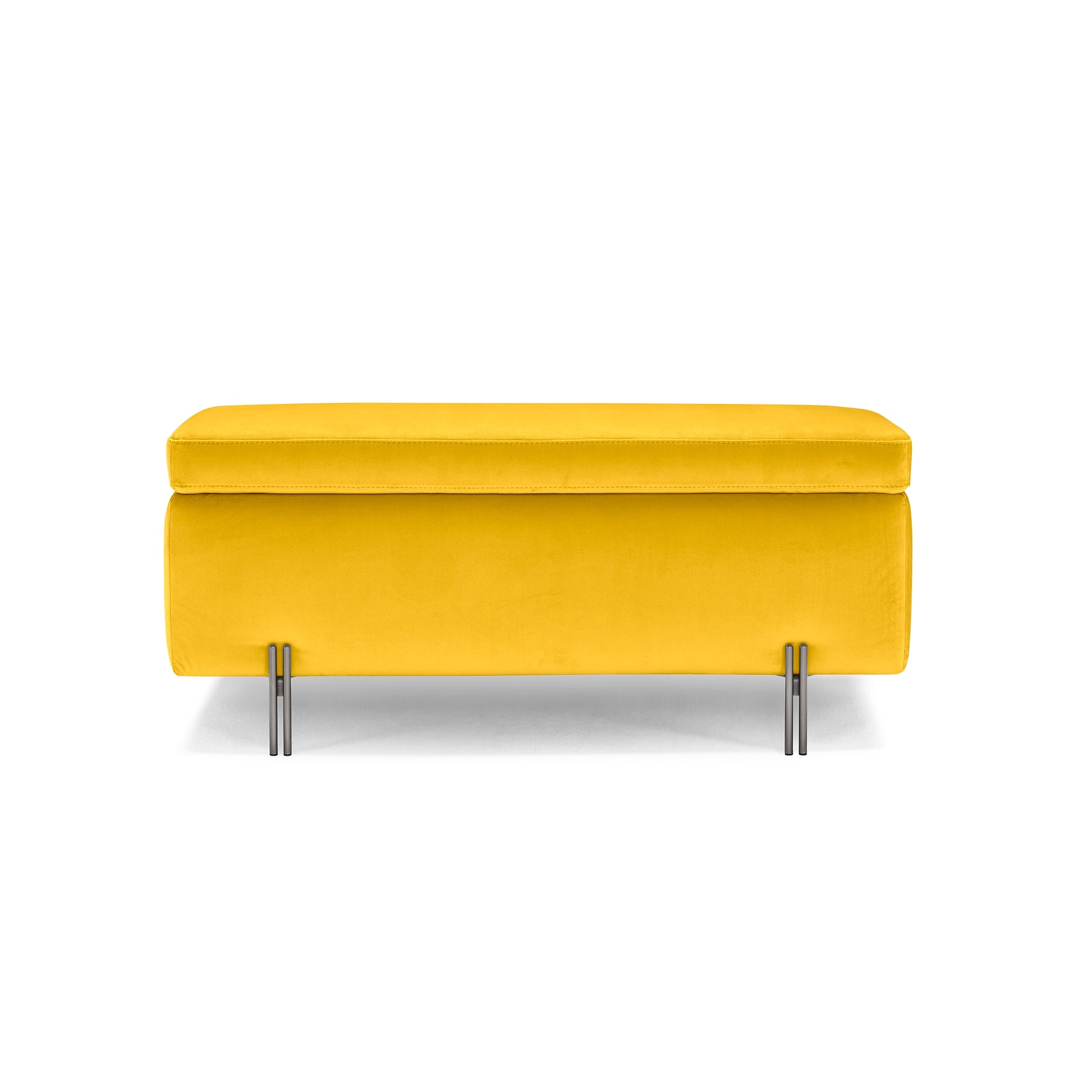 Panca Contenitore Made in Italy in Velluto Giallo - SARDORELLA 110x45 cm