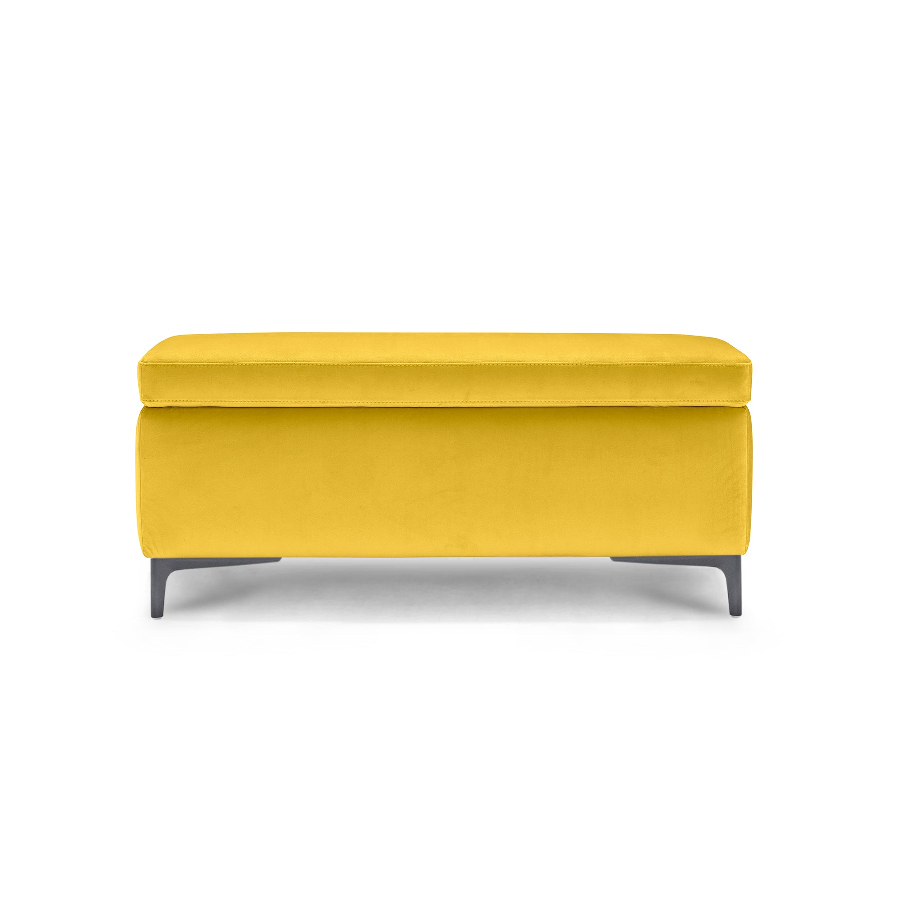 Panca Contenitore Made in Italy in Velluto Giallo - AVIGLIANA 110x50 cm