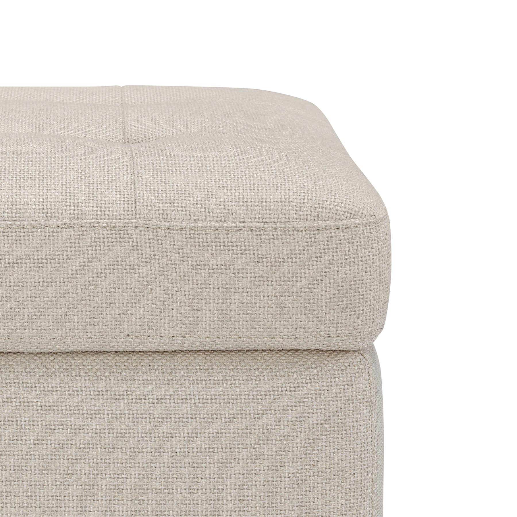 Panca Contenitore Made in Italy Trapuntata in Tessuto Tramato Bianco - CARAMAGNA 110x45 cm