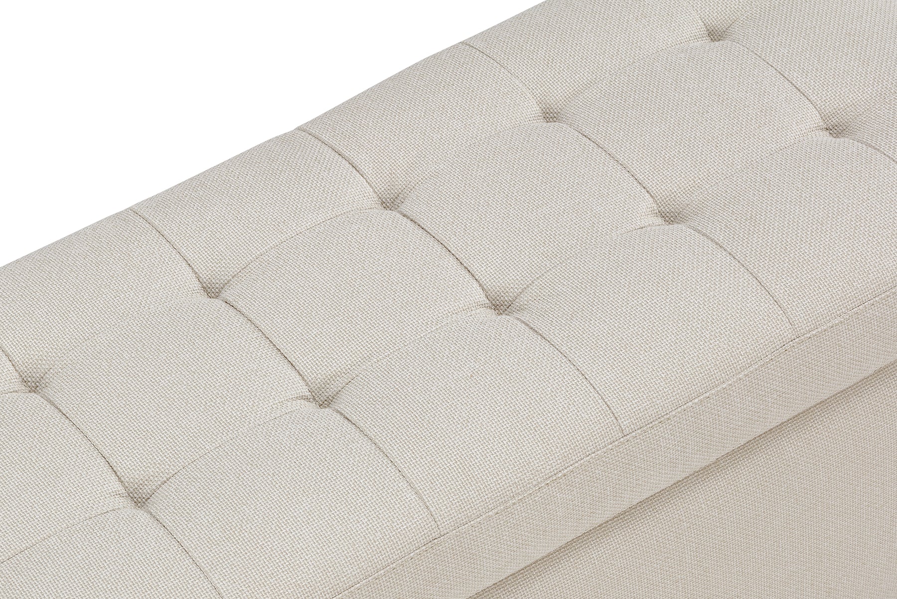 Panca Contenitore Made in Italy Trapuntata in Tessuto Tramato Bianco - CARAMAGNA 110x45 cm