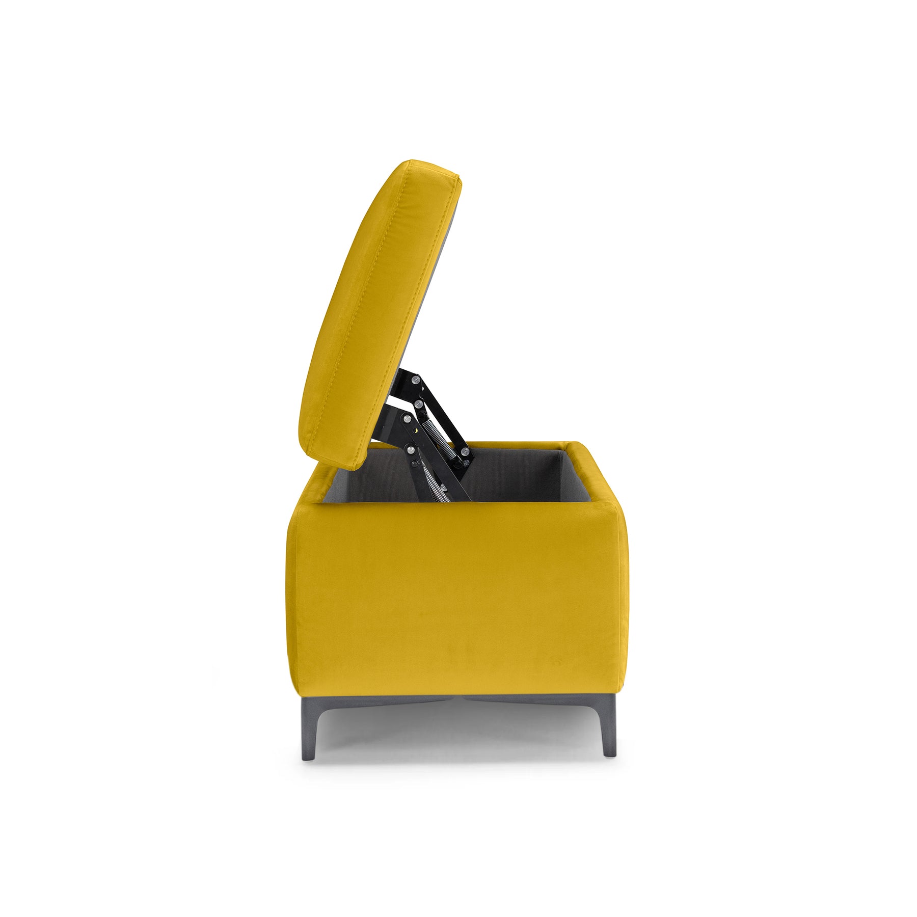 Panca Contenitore Made in Italy in Velluto Giallo - AVIGLIANA 110x50 cm