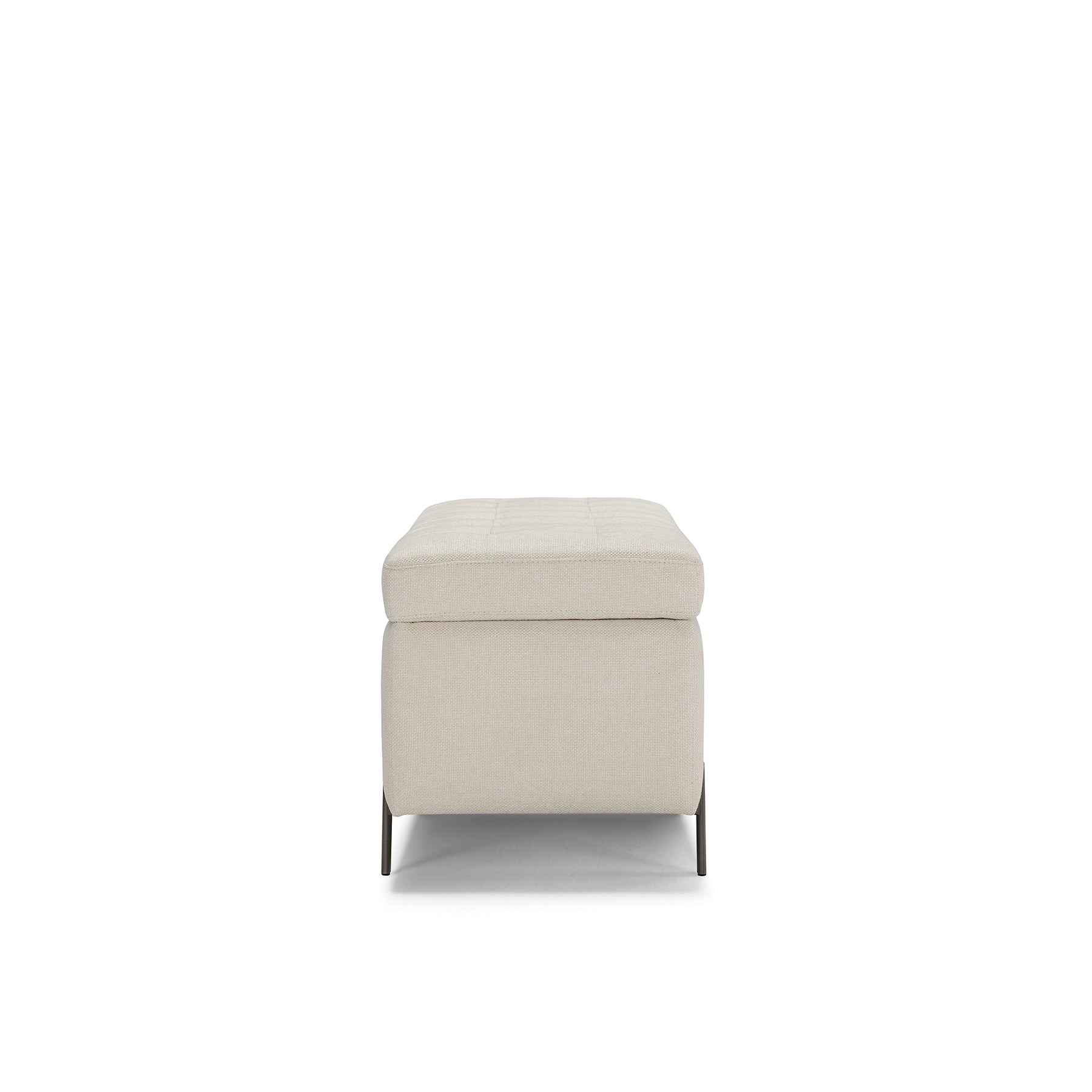 Panca Contenitore Made in Italy Trapuntata in Tessuto Tramato Bianco - CARAMAGNA 110x45 cm