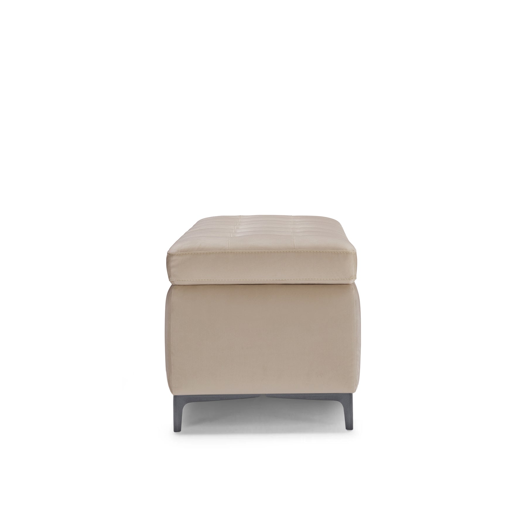 Panca Contenitore Made in Italy Trapuntata in Velluto Camel - CORBARA 110x50 cm