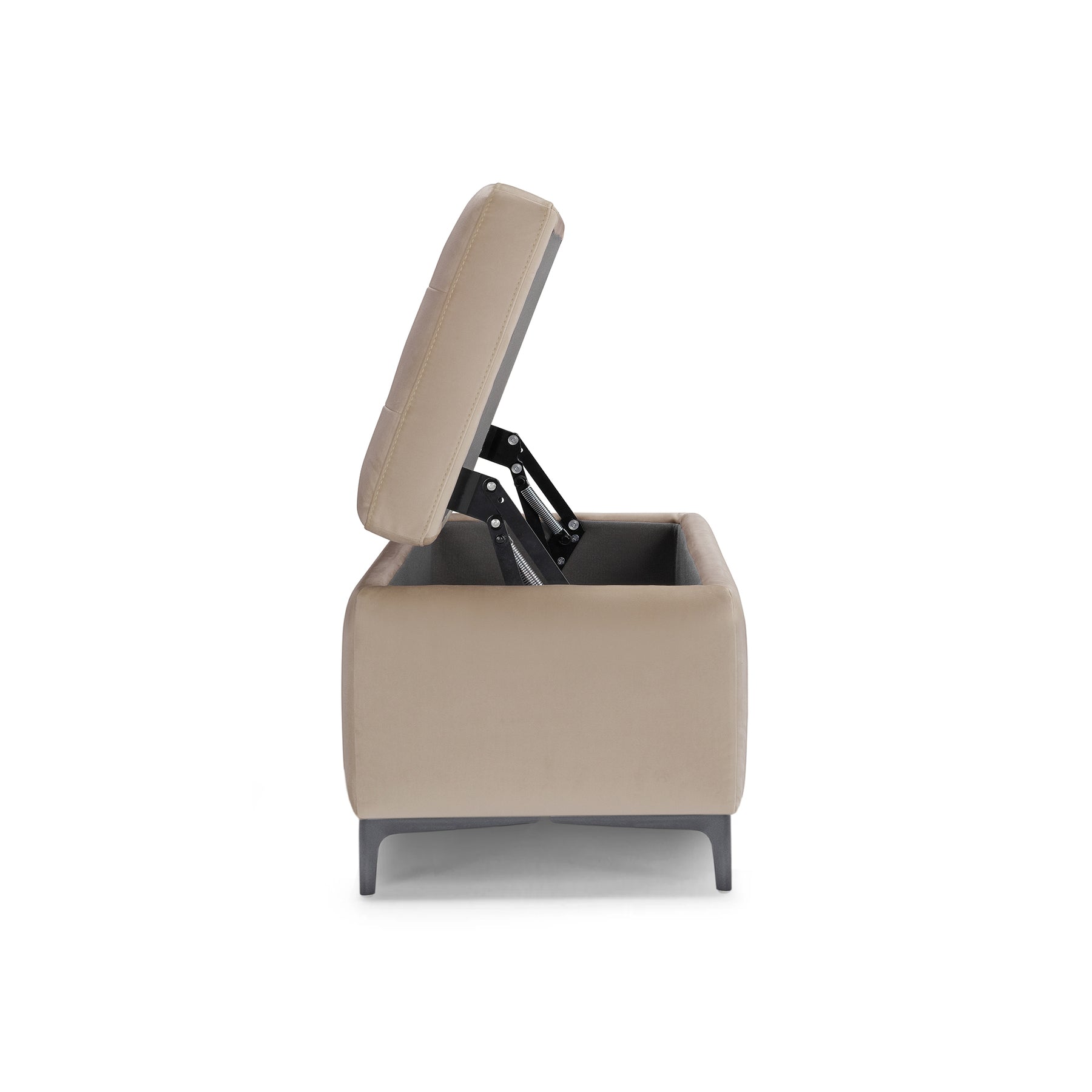 Panca Contenitore Made in Italy Trapuntata in Velluto Camel - CORBARA 110x50 cm