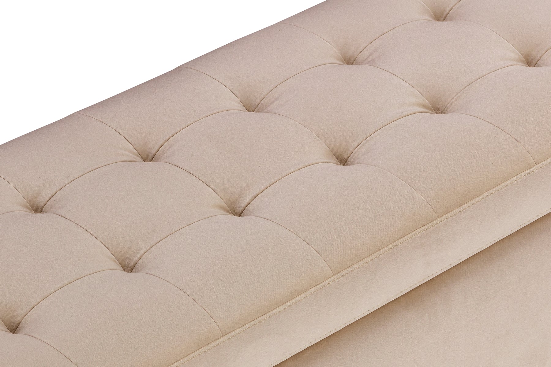 Panca Contenitore Made in Italy Trapuntata in Velluto Camel modello VALSURA