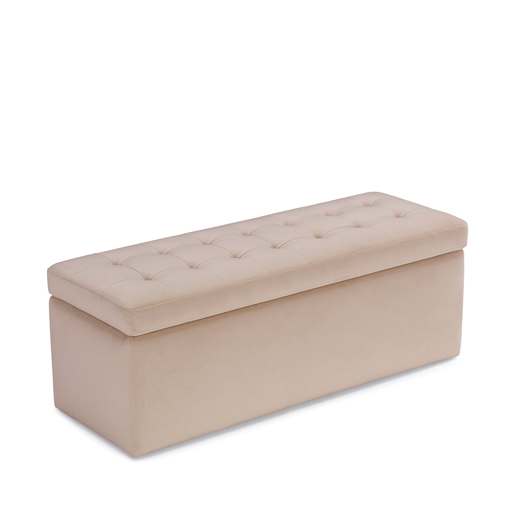 Panca Contenitore Made in Italy Trapuntata in Velluto Camel modello VALSURA