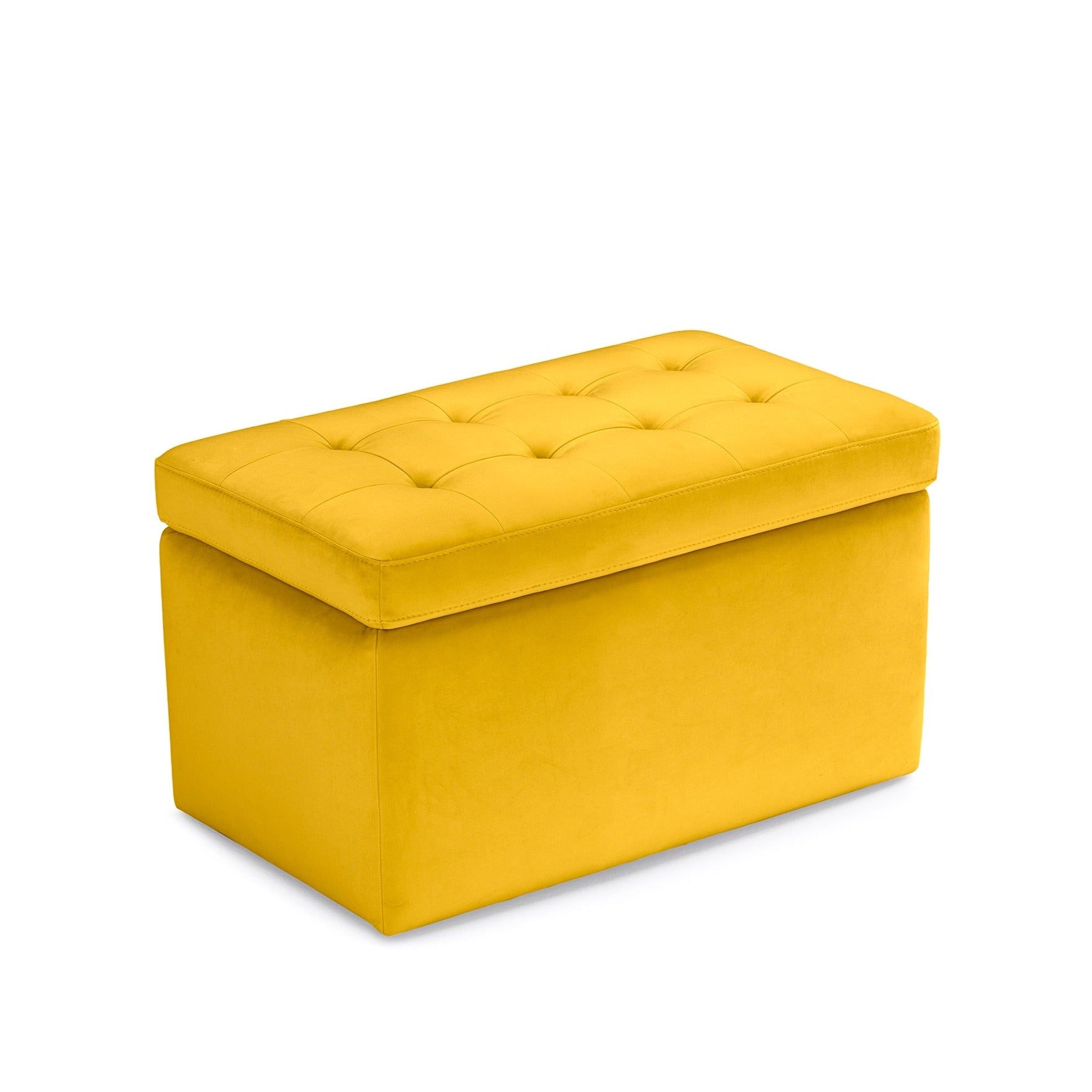 Panca Contenitore Made in Italy Trapuntata in Velluto Giallo modello VALSURA