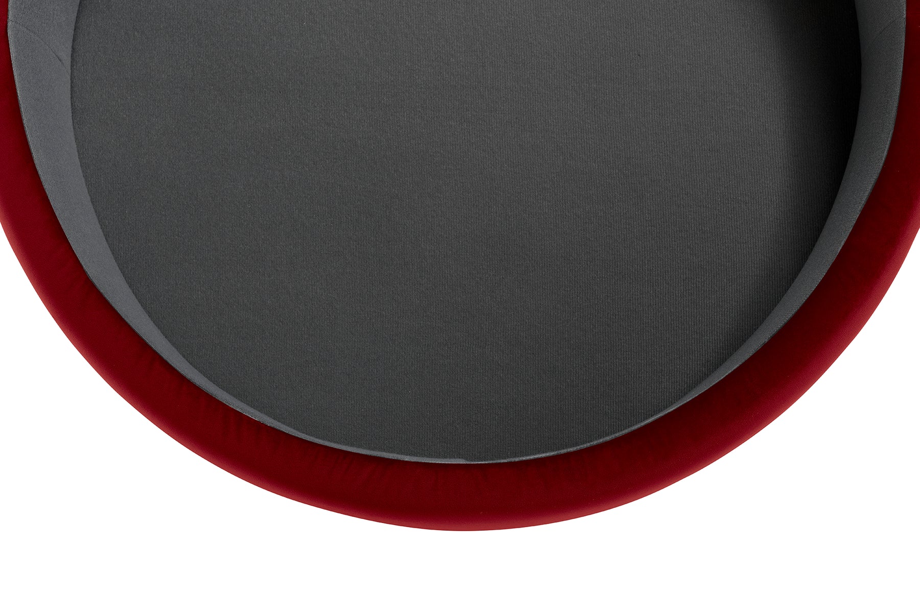 Pouf Contenitore Made in Italy Tondo in Velluto Bordeaux con piedi in metallo - Peglia