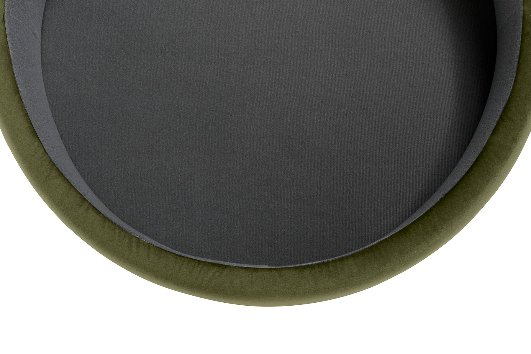 Pouf Contenitore Made in Italy Tondo in Velluto Verde con piedi in metallo - Peglia