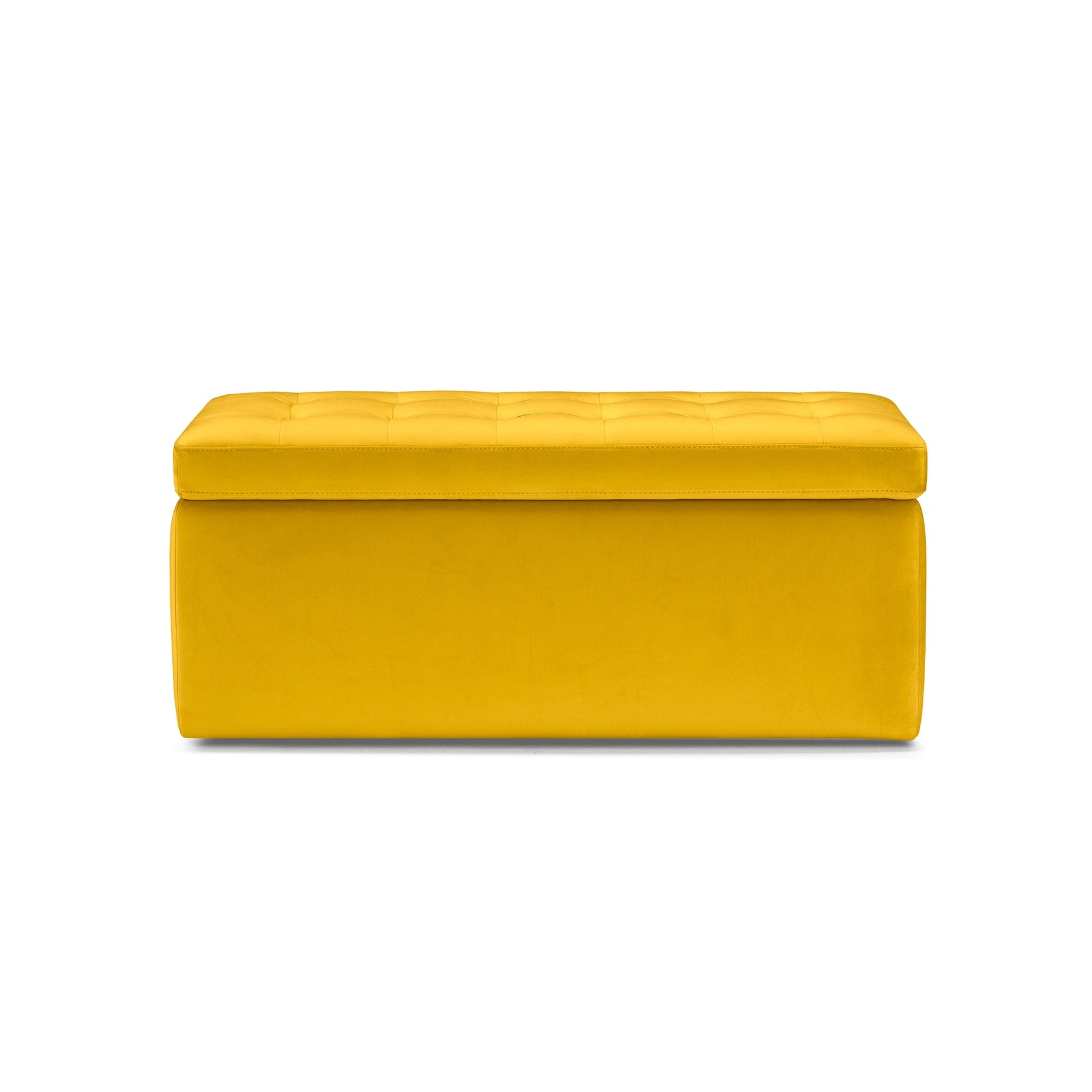 Panca Contenitore Made in Italy Trapuntata in Velluto Giallo modello VALSURA