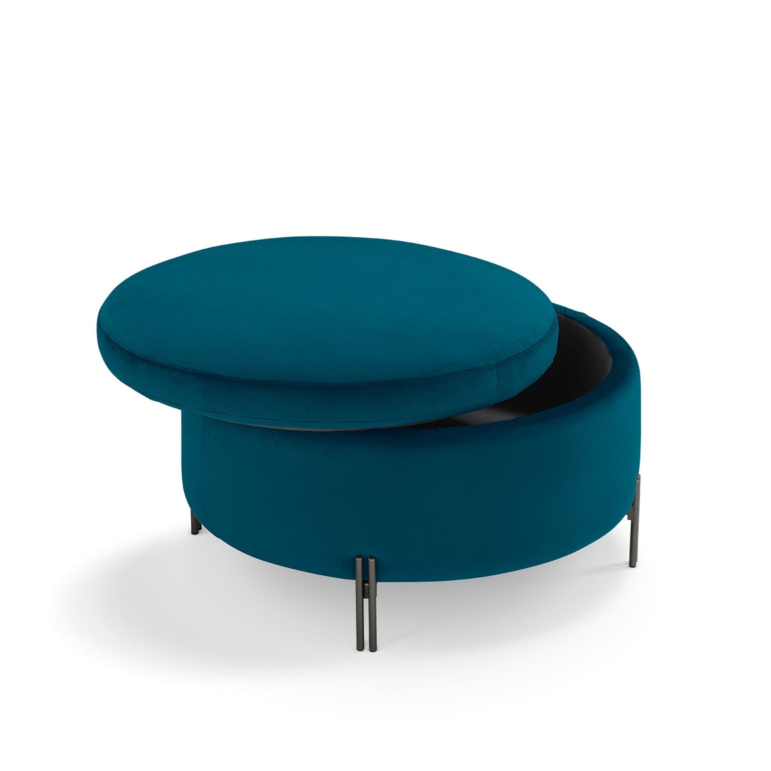 Divano 3 posti chaise longue rivestito velluto coste blu cornish HARPER | Leroy Merlin