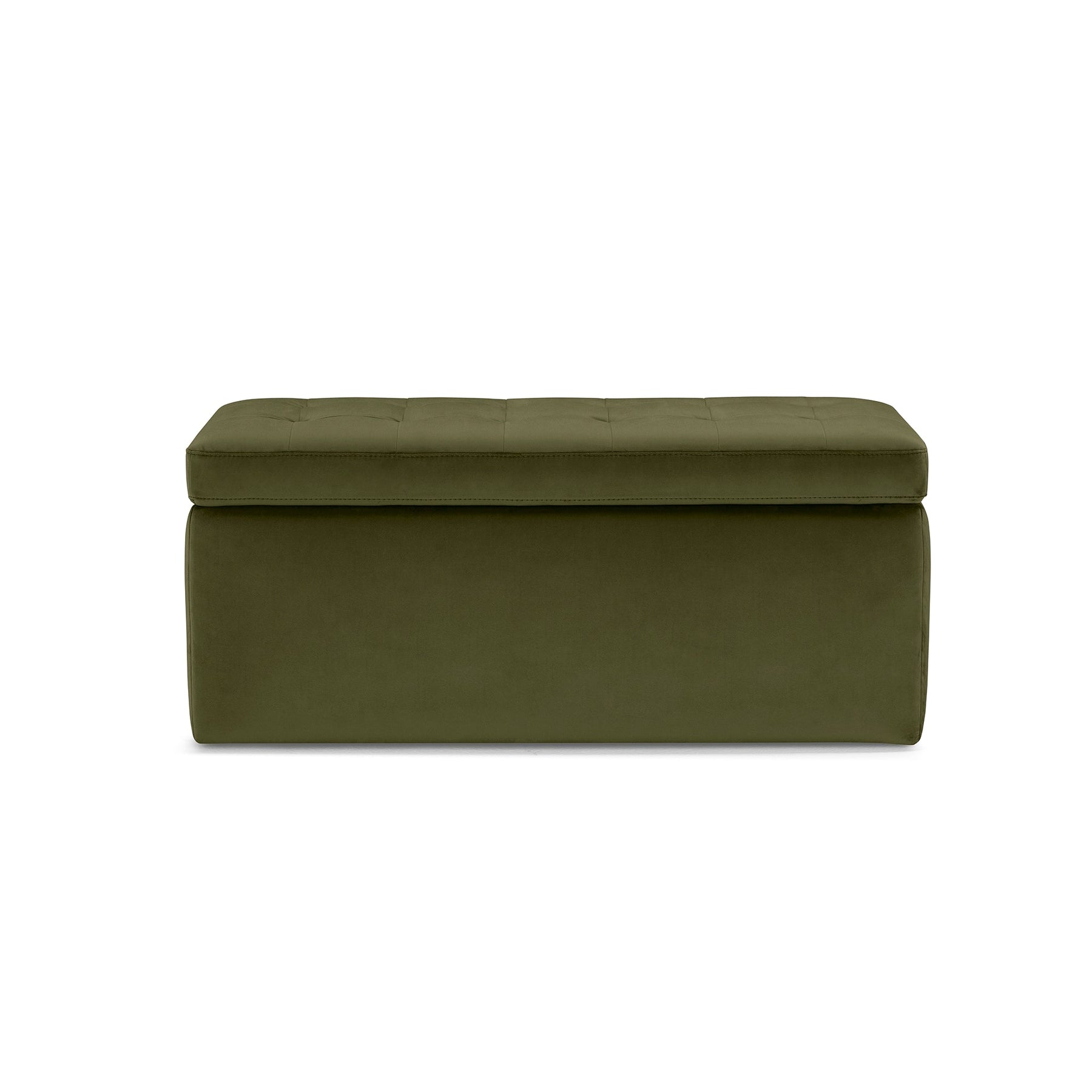 Panca Contenitore Made in Italy Trapuntata in Velluto Verde - VALSURA