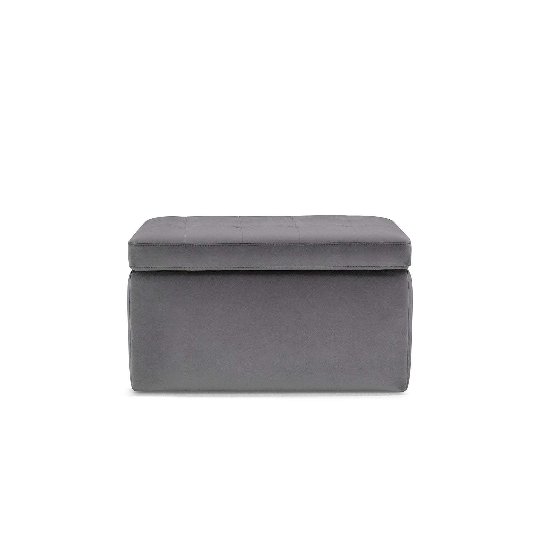 Panca Contenitore Made in Italy Trapuntata in Velluto Grigio modello VALSURA