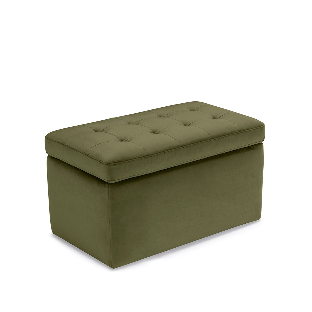 Panca Contenitore Made in Italy Trapuntata in Velluto Verde - VALSURA