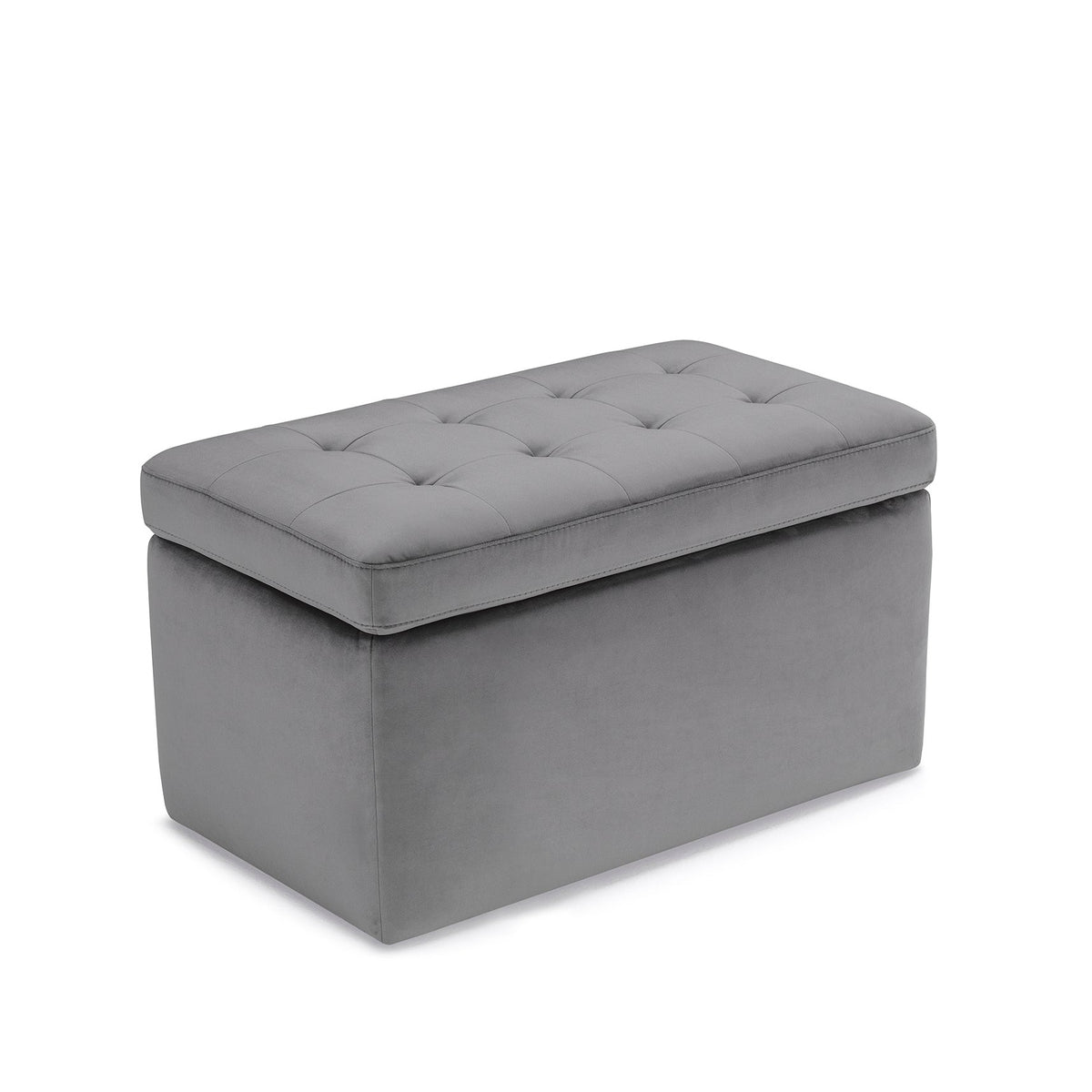 Panca Contenitore Made in Italy Trapuntata in Velluto Grigio modello VALSURA