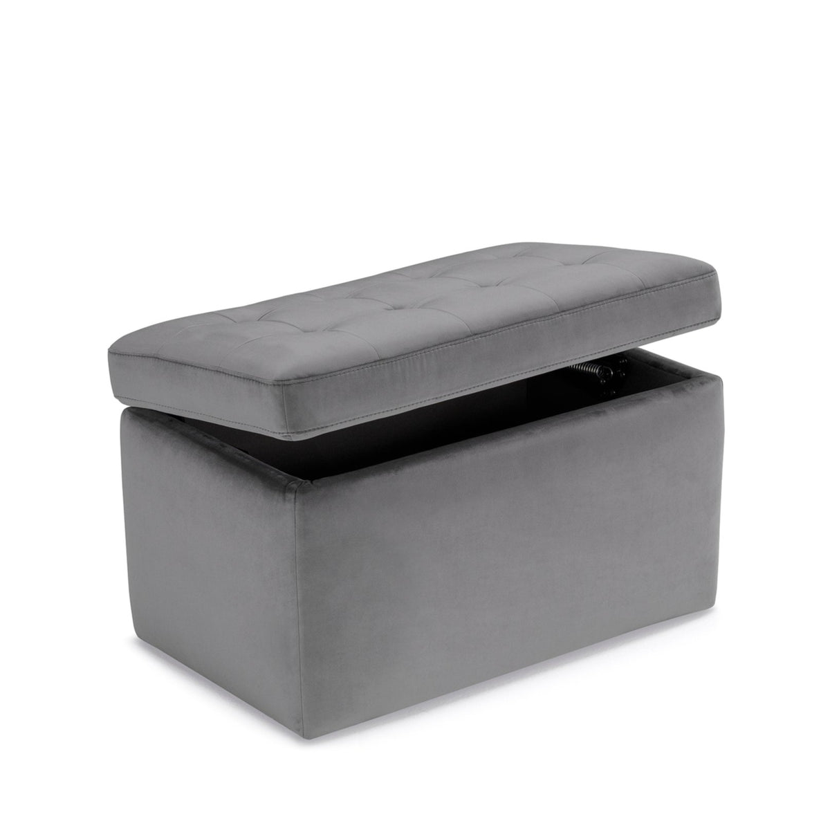 Panca Contenitore Made in Italy Trapuntata in Velluto Grigio modello VALSURA