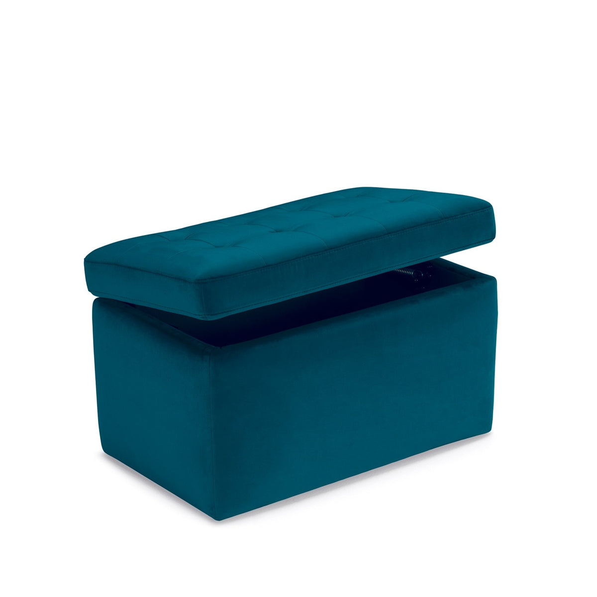 Panca Contenitore Made in Italy Trapuntata in Velluto Petrolio - VALSURA