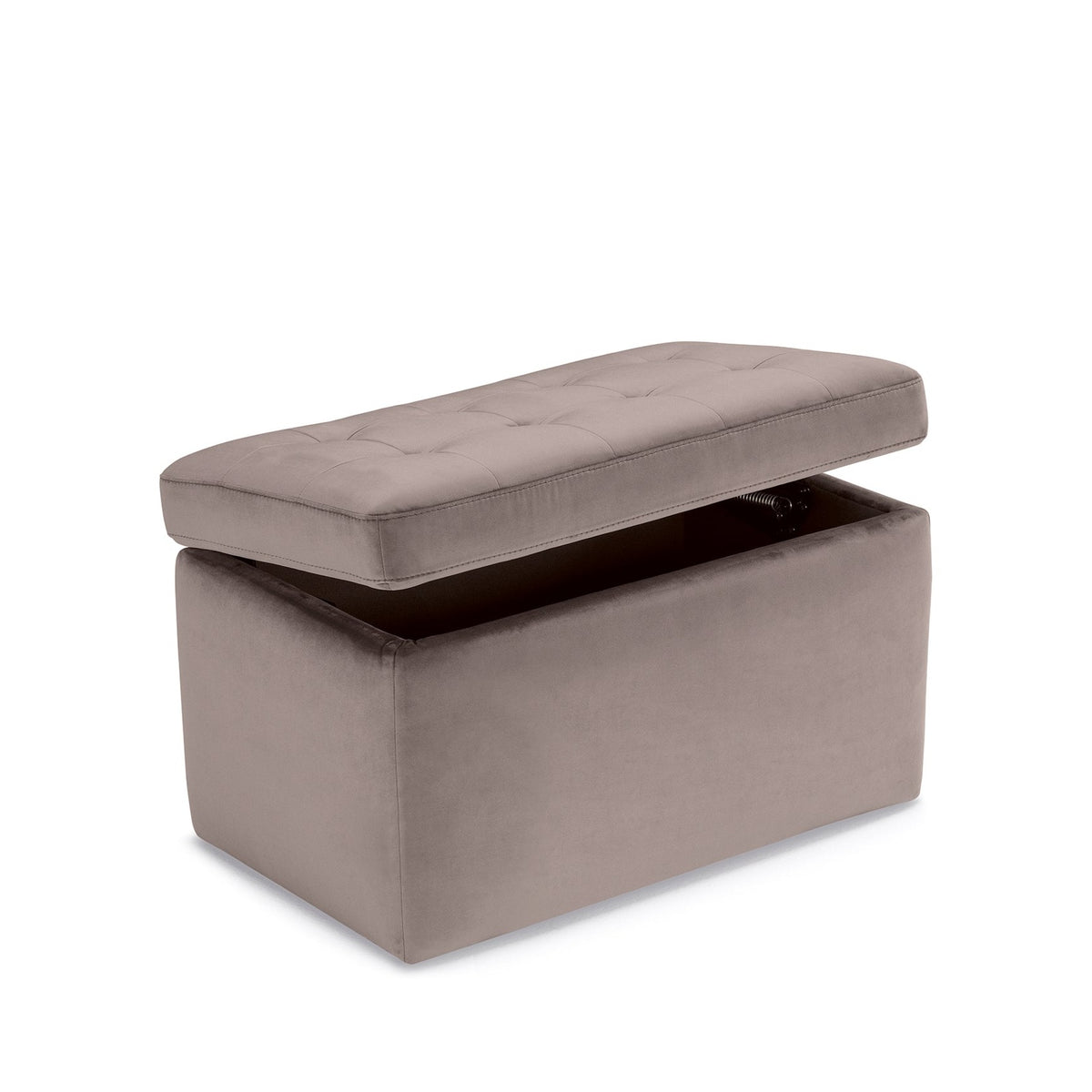 Panca Contenitore Made in Italy Trapuntata in Velluto Tortora - VALSURA