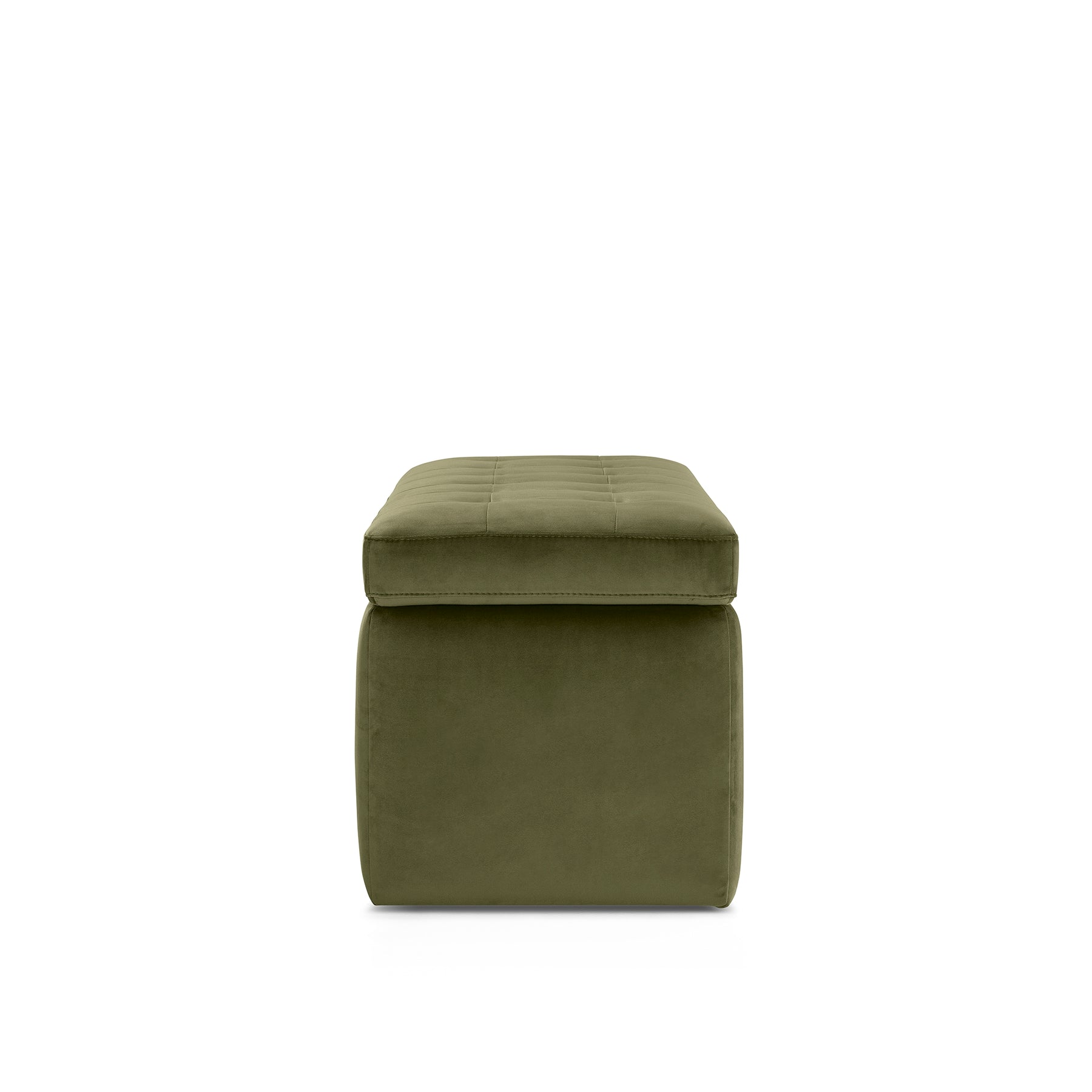 Panca Contenitore Made in Italy Trapuntata in Velluto Verde - VALSURA