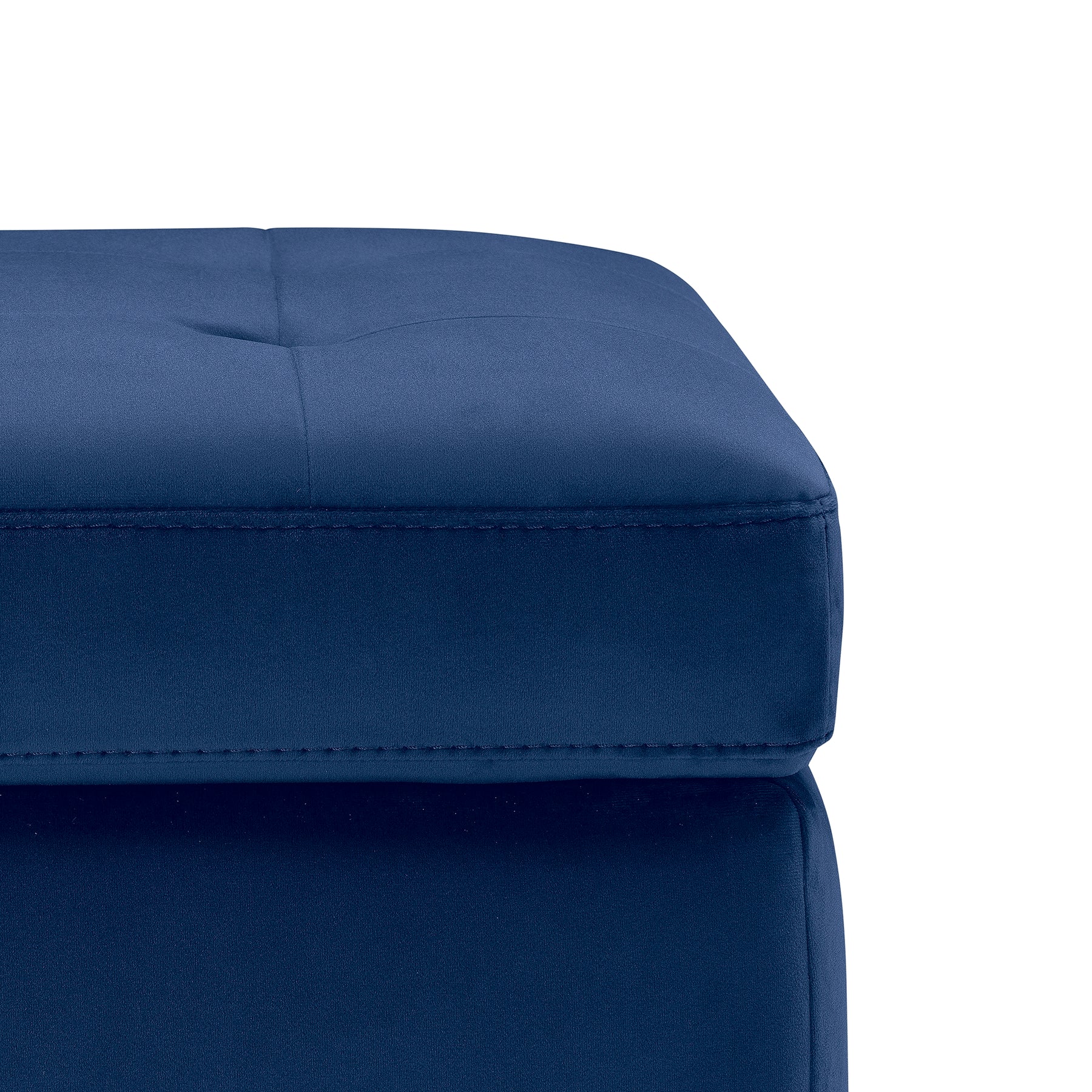 Panca Contenitore Made in Italy Trapuntata in Velluto Blu - CARAMAGNA 110x45 cm