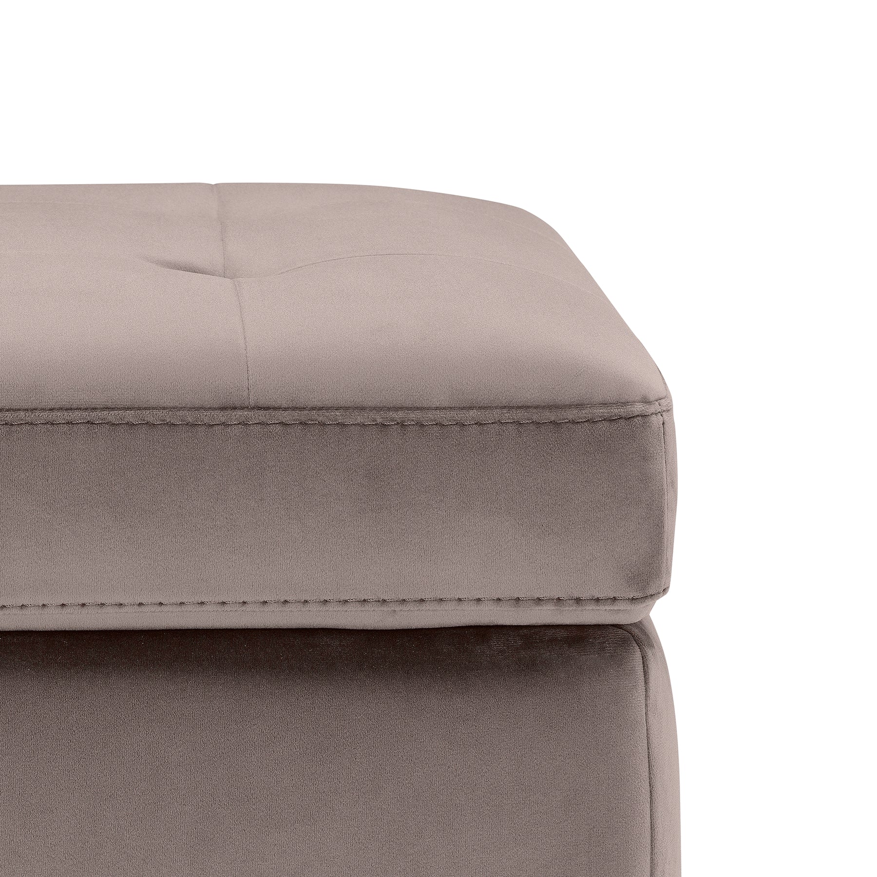 Panca Contenitore Made in Italy Trapuntata in Velluto Tortora - CARAMAGNA 110x45 cm