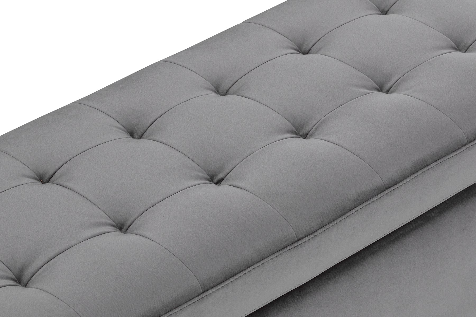 Panca Contenitore Made in Italy Trapuntata in Velluto Grigio modello VALSURA