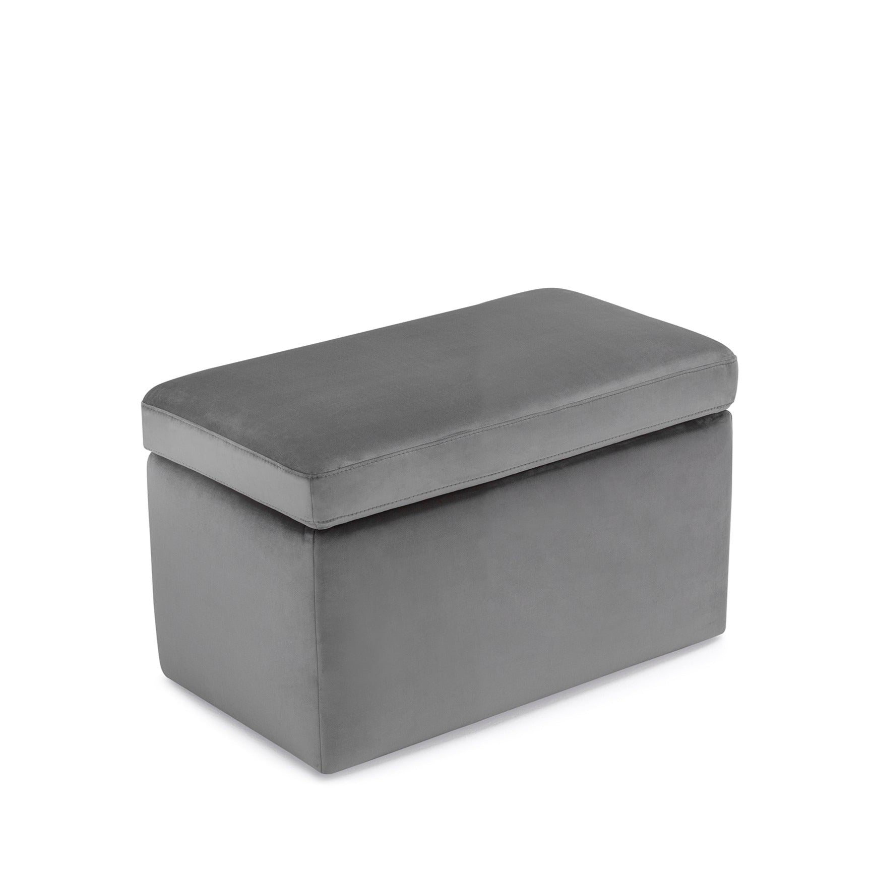 Panca Contenitore Made in Italy in Velluto Grigio - VIANA