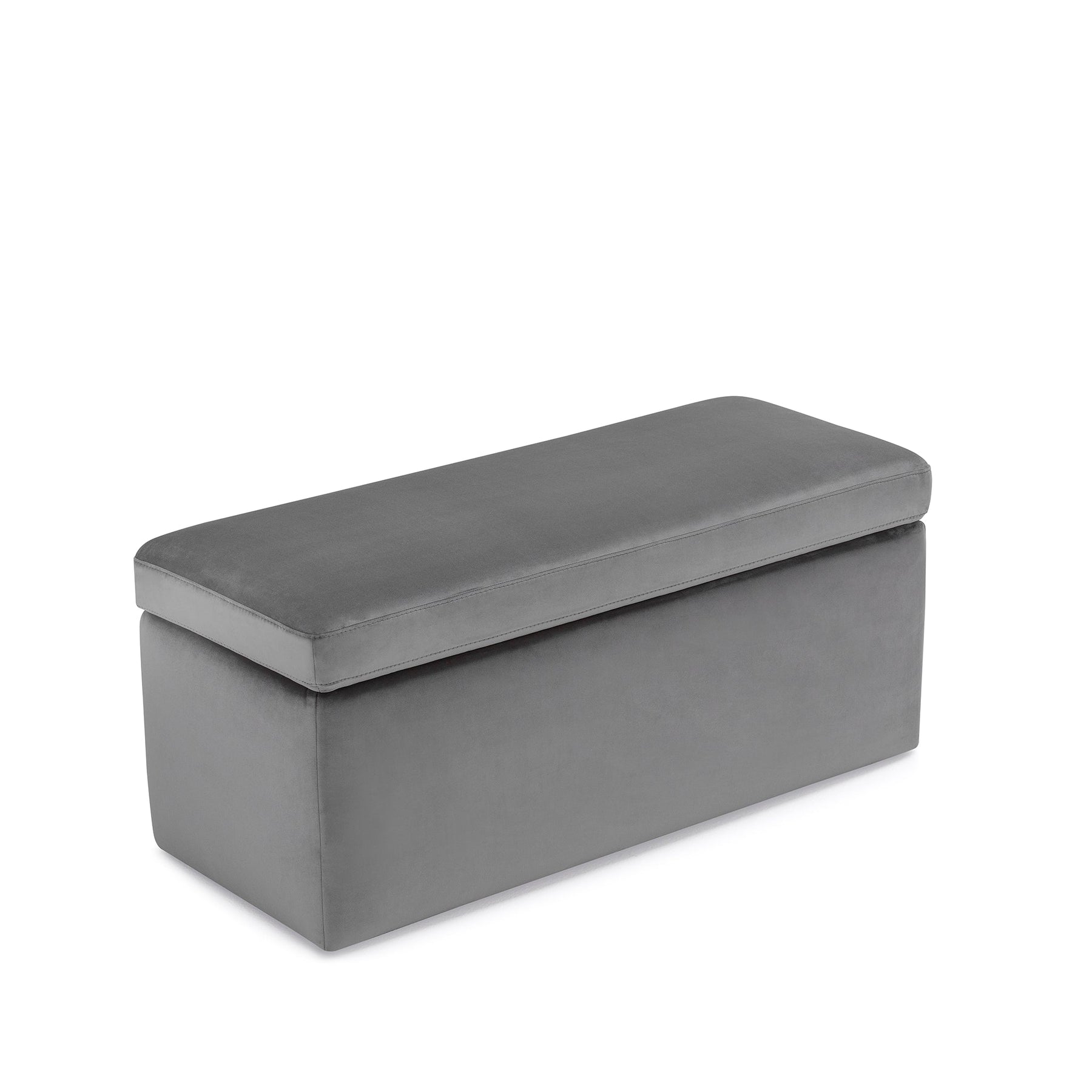 Panca Contenitore Made in Italy in Velluto Grigio - VIANA