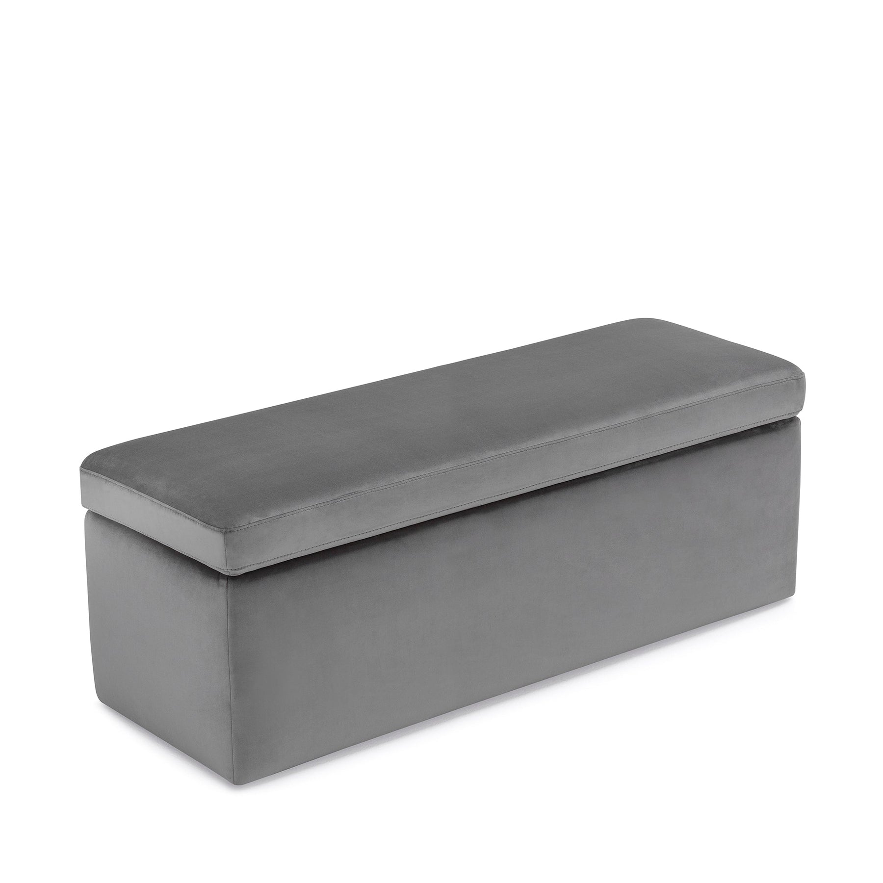 Panca Contenitore Made in Italy in Velluto Grigio - VIANA