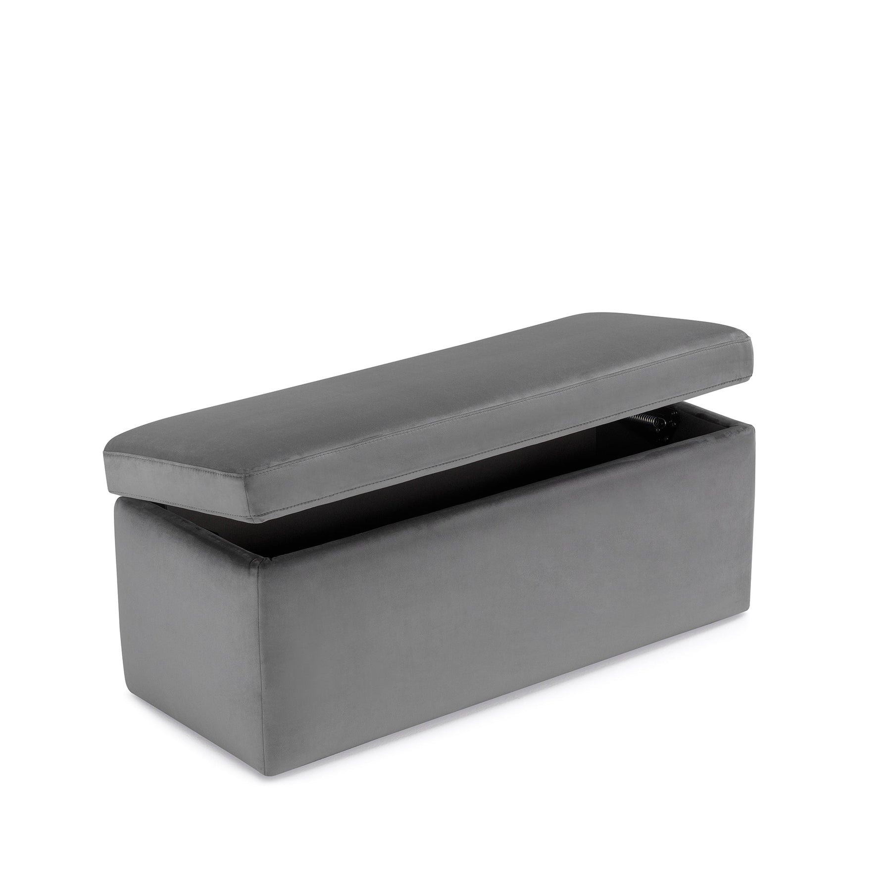 Panca Contenitore Made in Italy in Velluto Grigio - VIANA