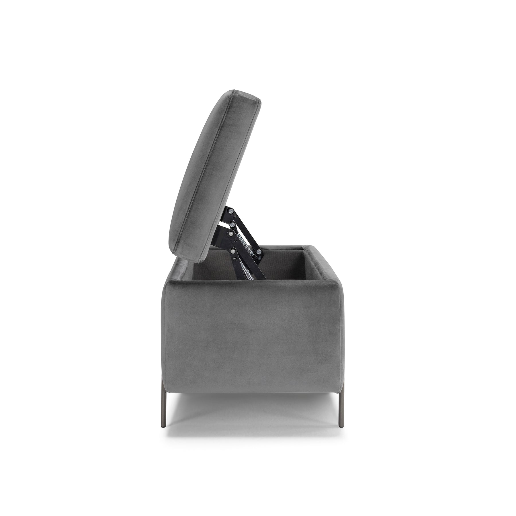 Panca Contenitore Made in Italy in Velluto Grigio - SARDORELLA 110x45 cm