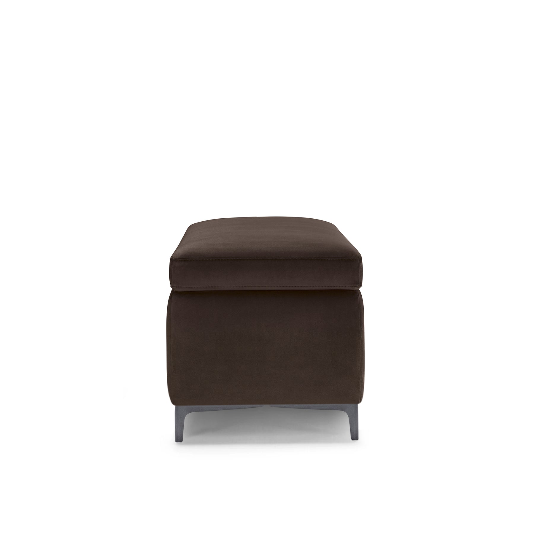Panca Contenitore Made in Italy in Velluto Marrone - AVIGLIANA 110x50 cm