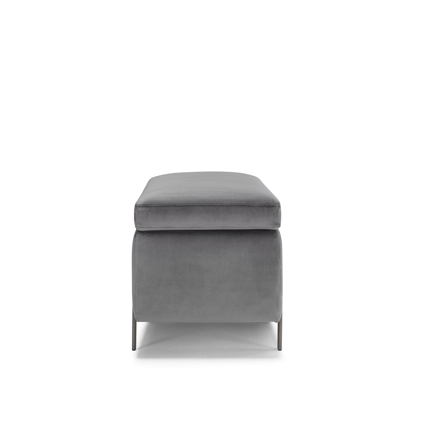 Panca Contenitore Made in Italy in Velluto Grigio - SARDORELLA 110x45 cm