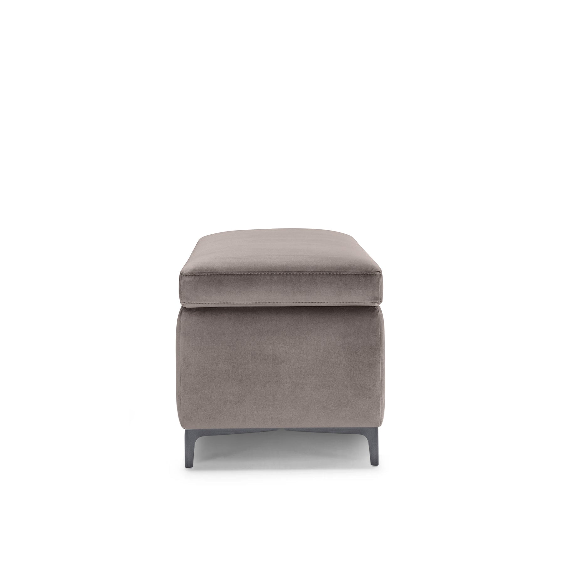 Panca Contenitore Made in Italy in Velluto Tortora - AVIGLIANA 110x50 cm
